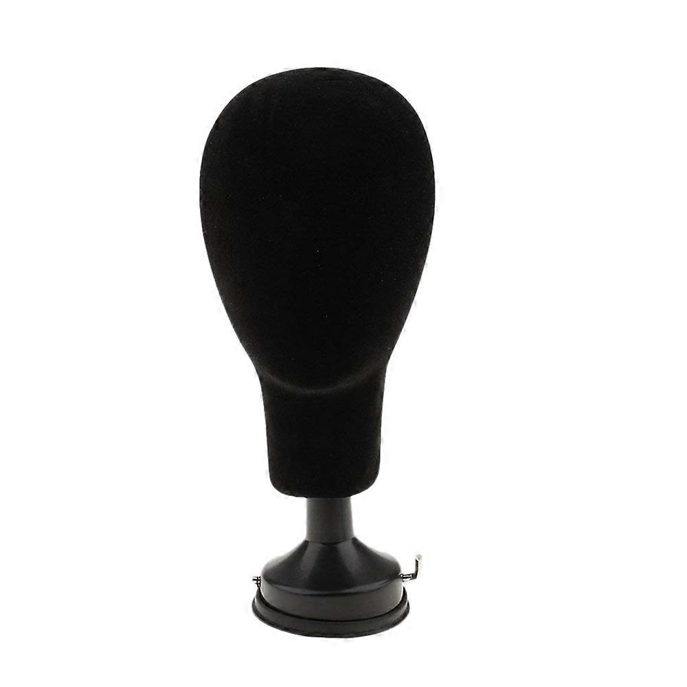 Flocking Foam Mannequin Head Model Wigs Glasses Display Holder Black