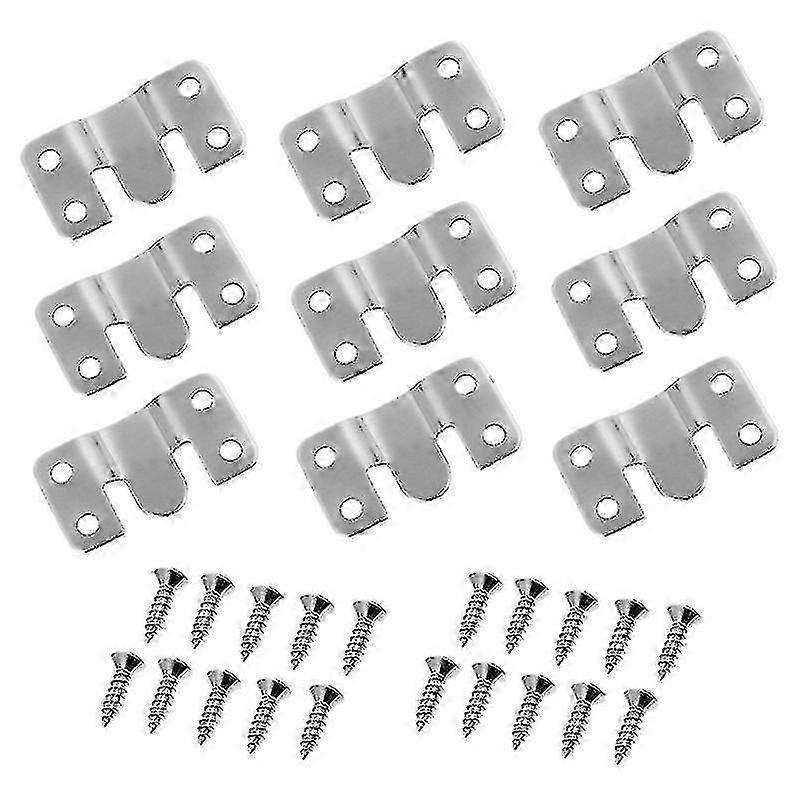 5.5X3cm Silver Utility Hooks 10 Sets Headboard Wall Mount Hardwares Heavy Duty Photo Frame Hooks Wit