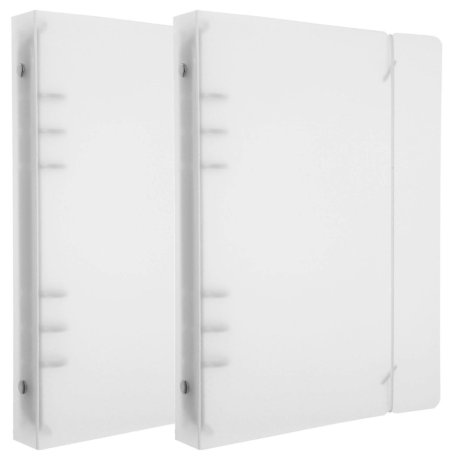 Clear Binder Reusable Office Household Notebook Shell with Binding Belt Premium Clips for Easy Document Organization