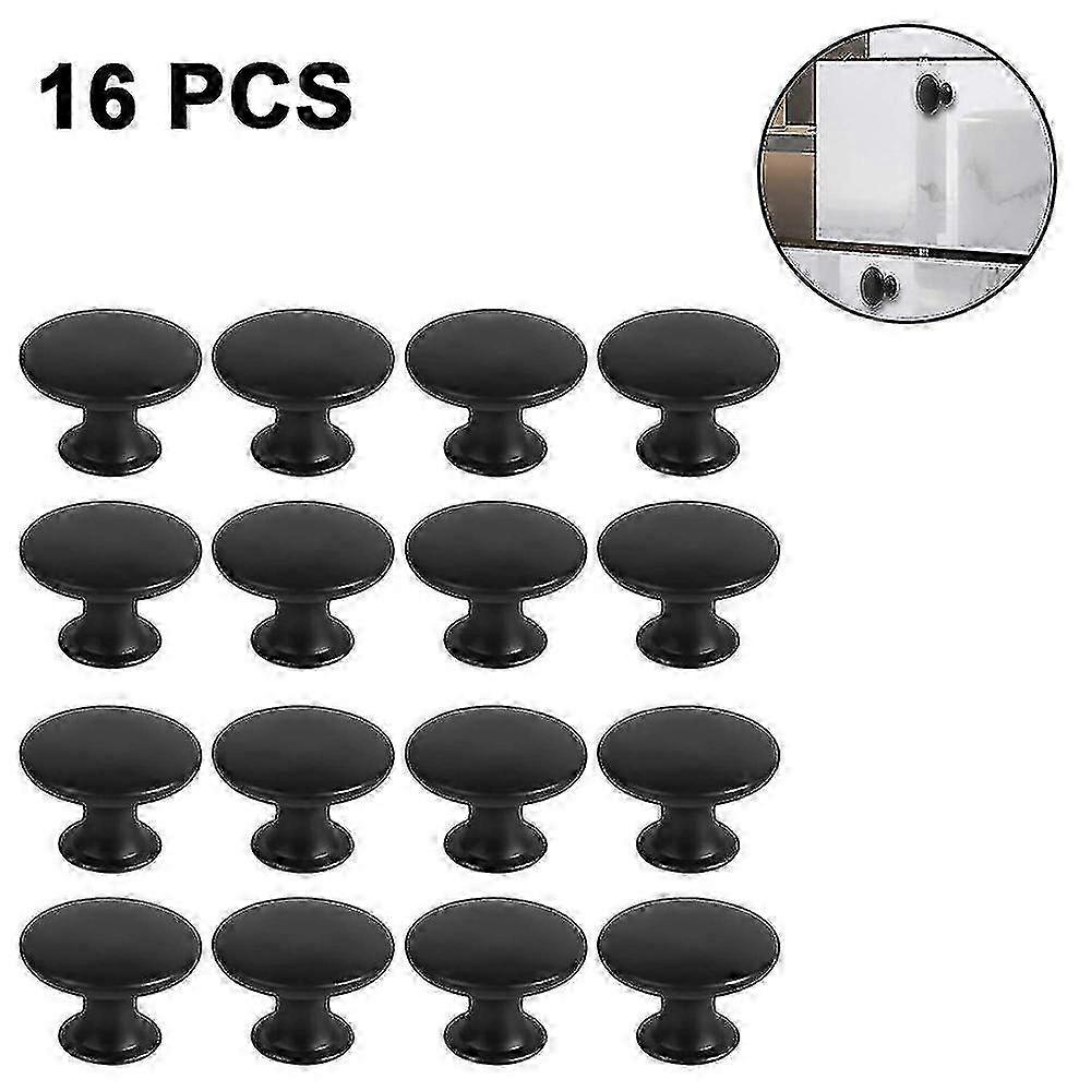 16 buc 30 mm Vintage Black Closet Door Knobs Set