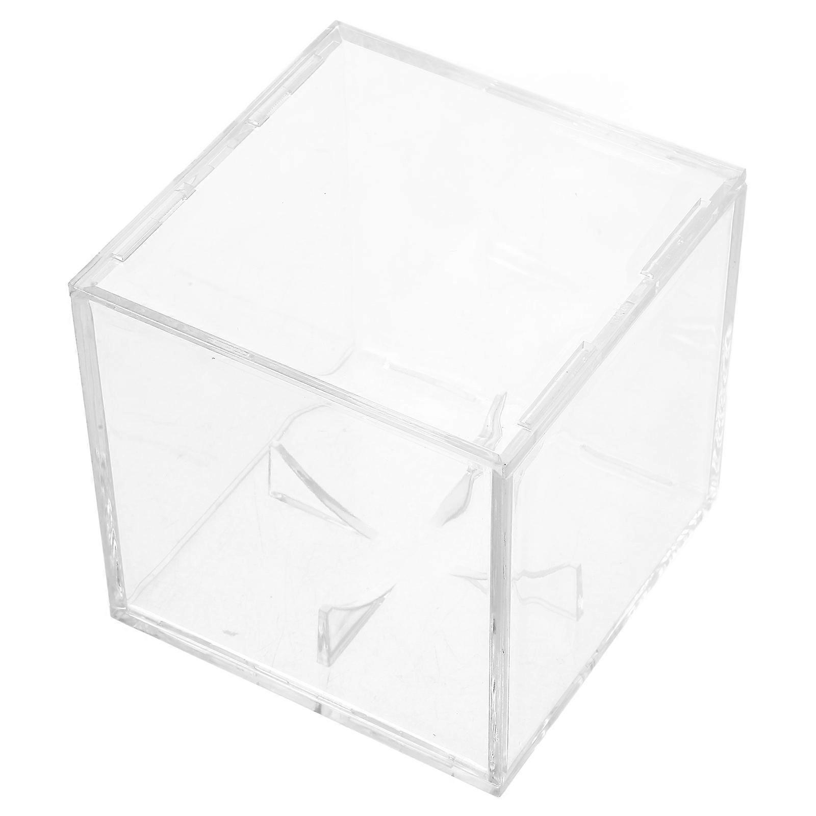Acrylic Baseball Display Case with Base Compact Storage Box for Collectible Sports Balls, Clear Protection and Presentation