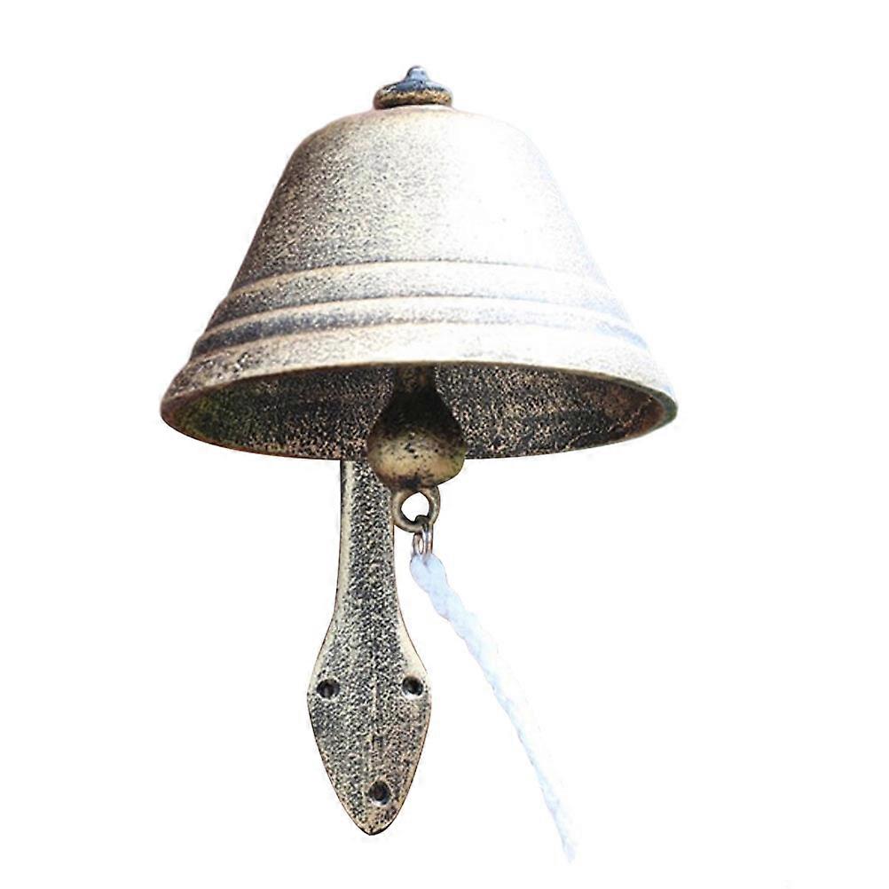 Wall Hanging Bell Cast Iron Doorbell Manually Shaking Rustic Style Home Decor 24x17.5cm 1Pc