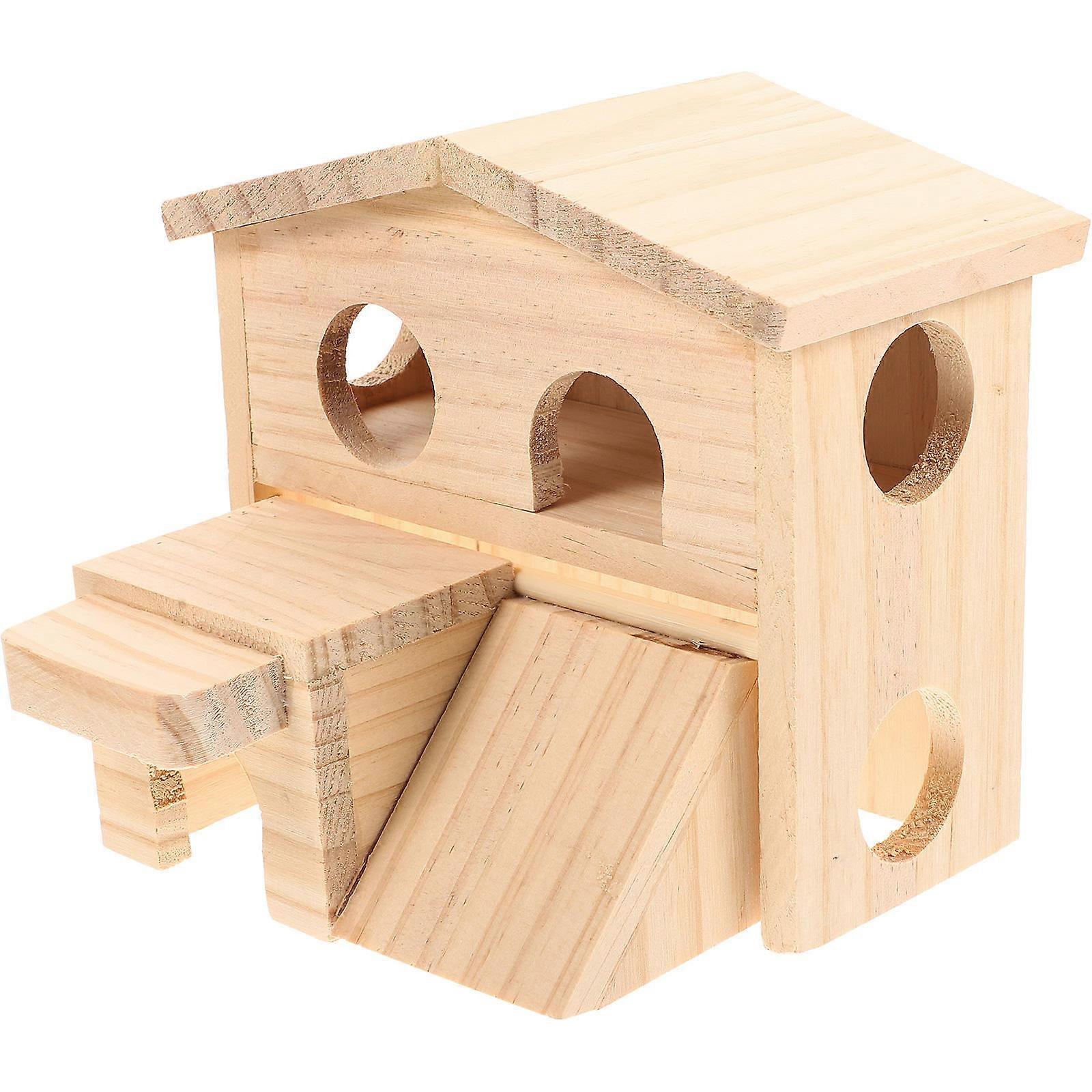 Hamster Castle Small Pet Hut Resting Hiding Playing Light Yellow 17x16x15cm 1Pack