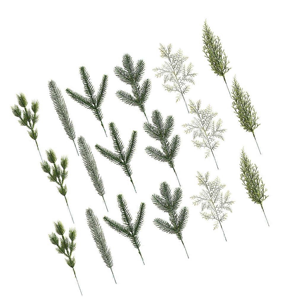 Realistic Pine Branches Simulation Christmas Leaf Ornaments Greenery Stems For Home Decor 18Pcs