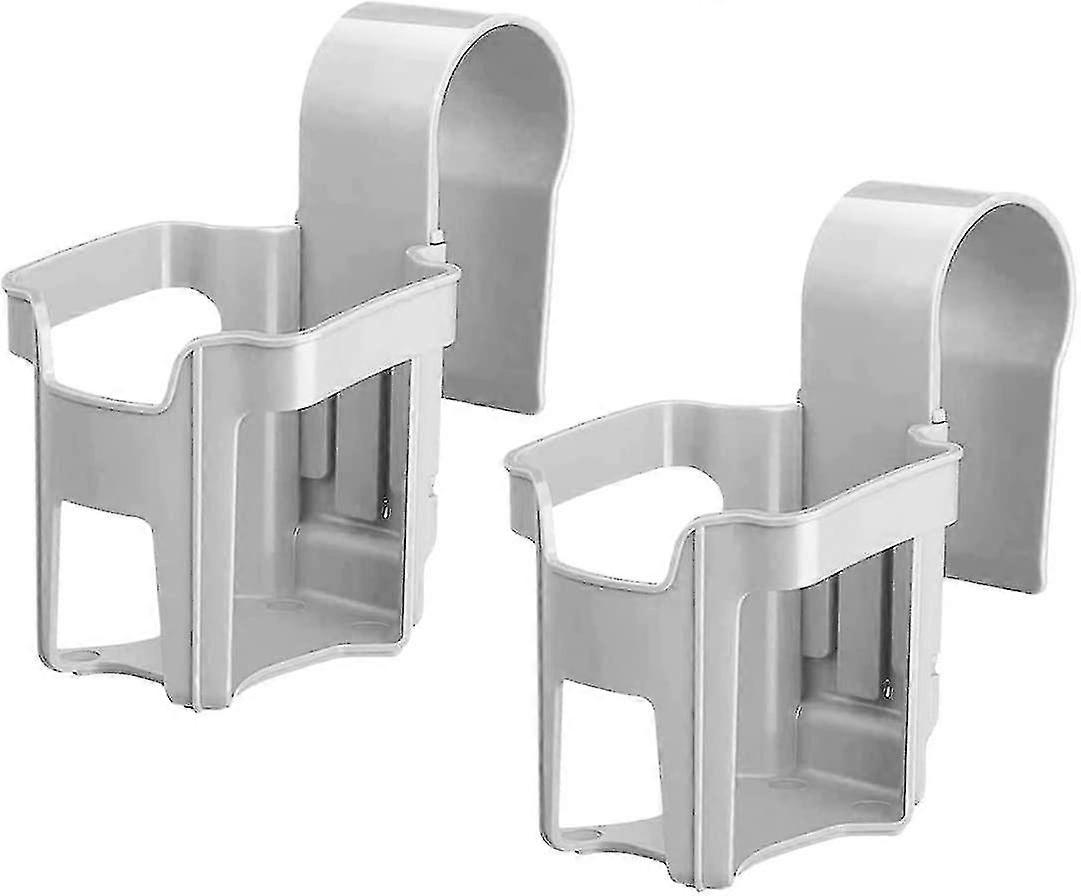 2 Pack Plastic Pool Cup Holder Multi-function Swimming Pool Accessory Fits Most Swimming Pools (grey)