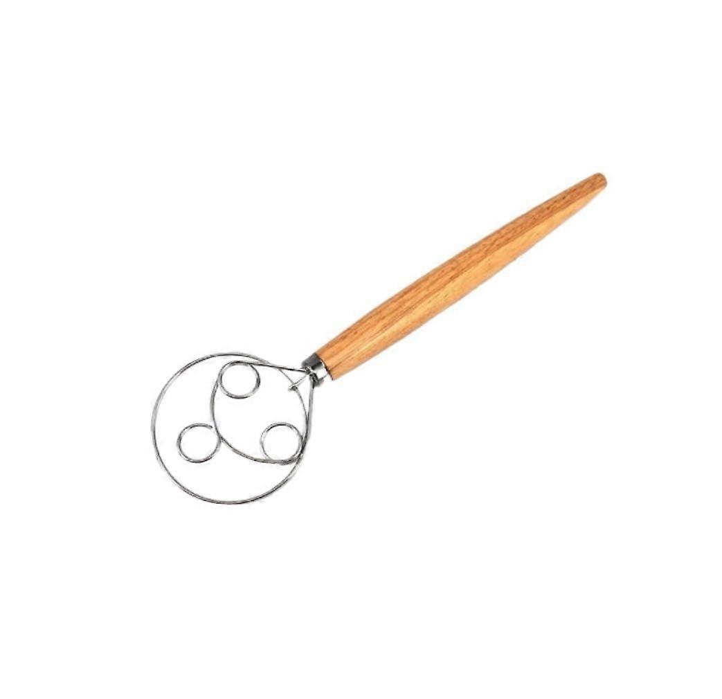 Whisk Baking Utensils Yellow 33.3x8cm Oak Handle Flour Coil Mixer Dough Beater Egg Beater Kitchen Tool