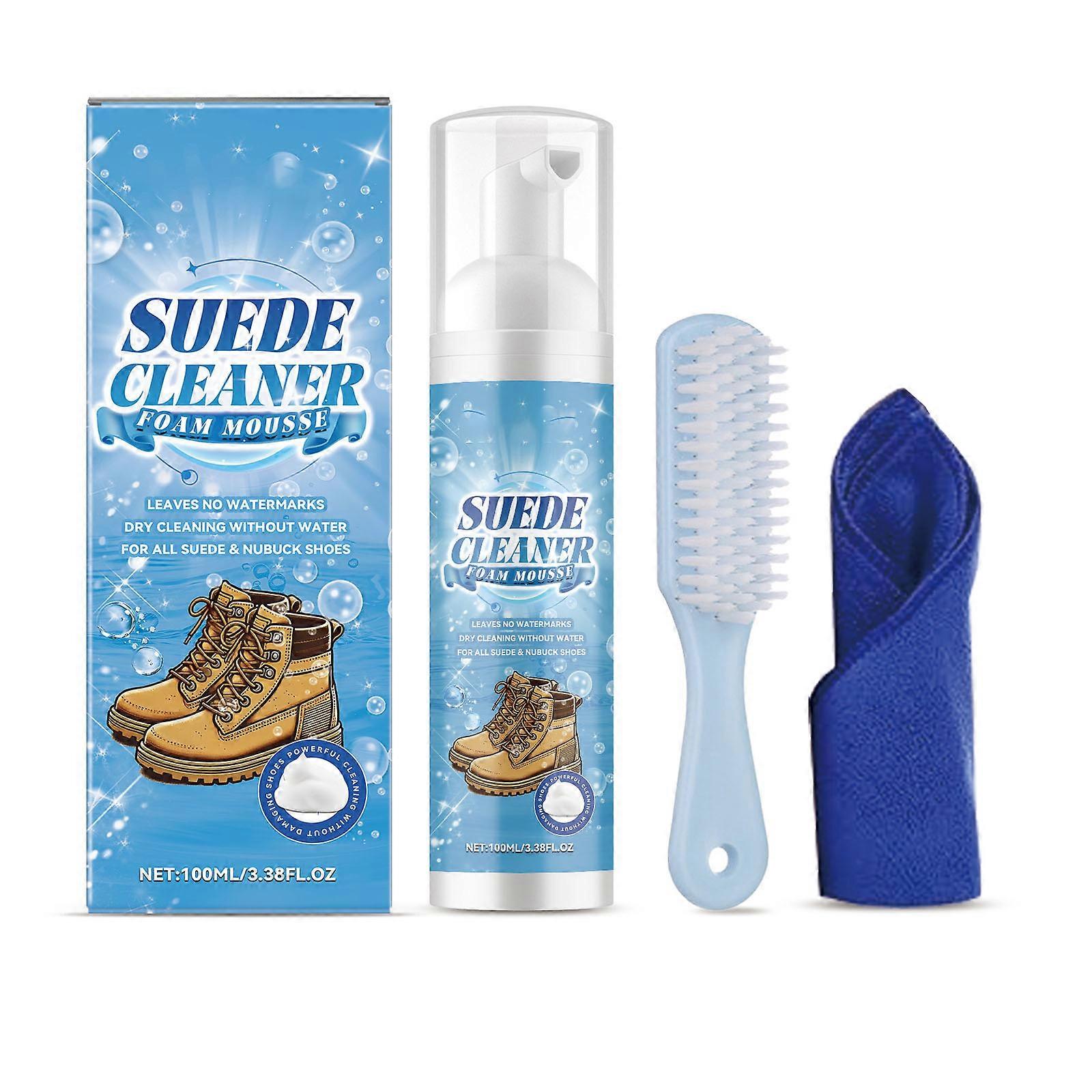 Deep Cleaning Suedes Boot Restorer Foam Kits 100ml Formula Safe On Delicate Fabrics Textured Surfaces with Brush Cloth