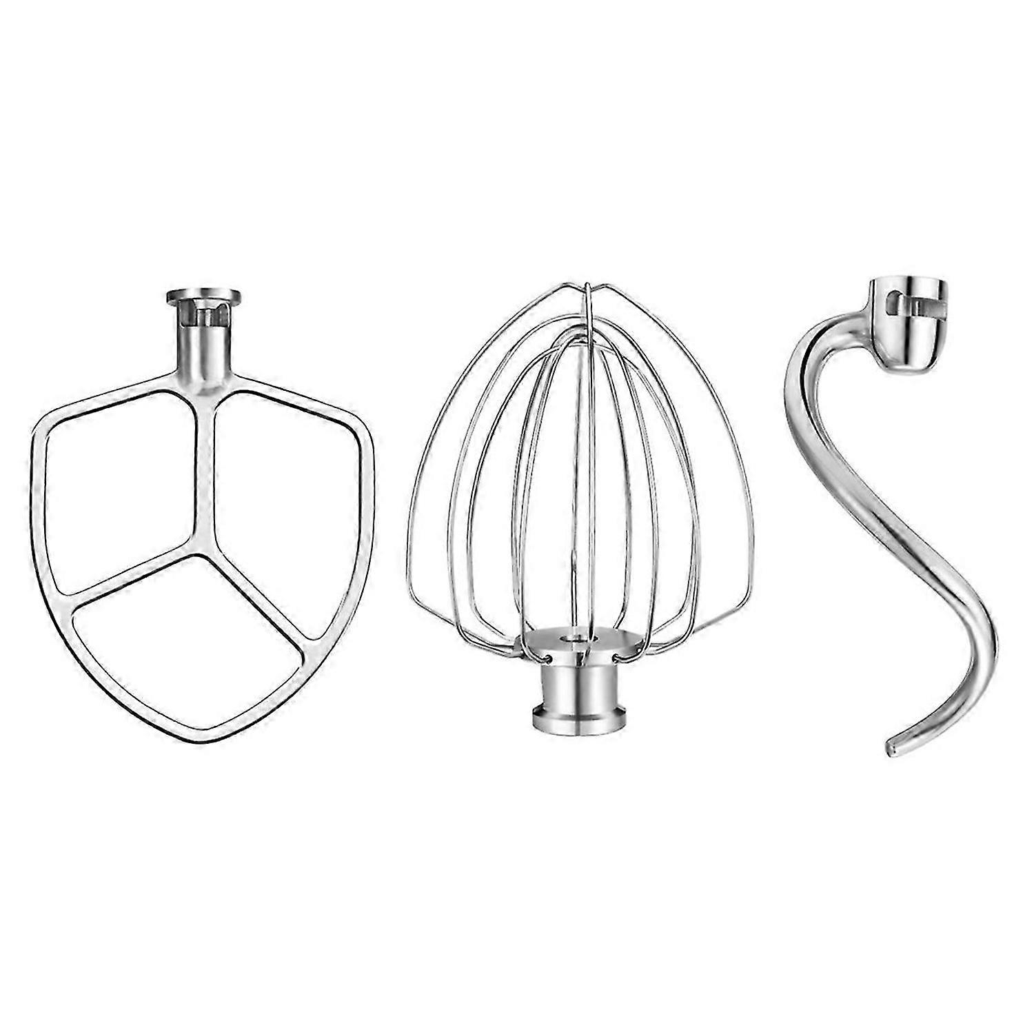 Stainless Steel Accessories for KitchenAid 5.5-6 Qt Bowl-Lift Stand Mixer, Includes 6 Wire Whisk, Be