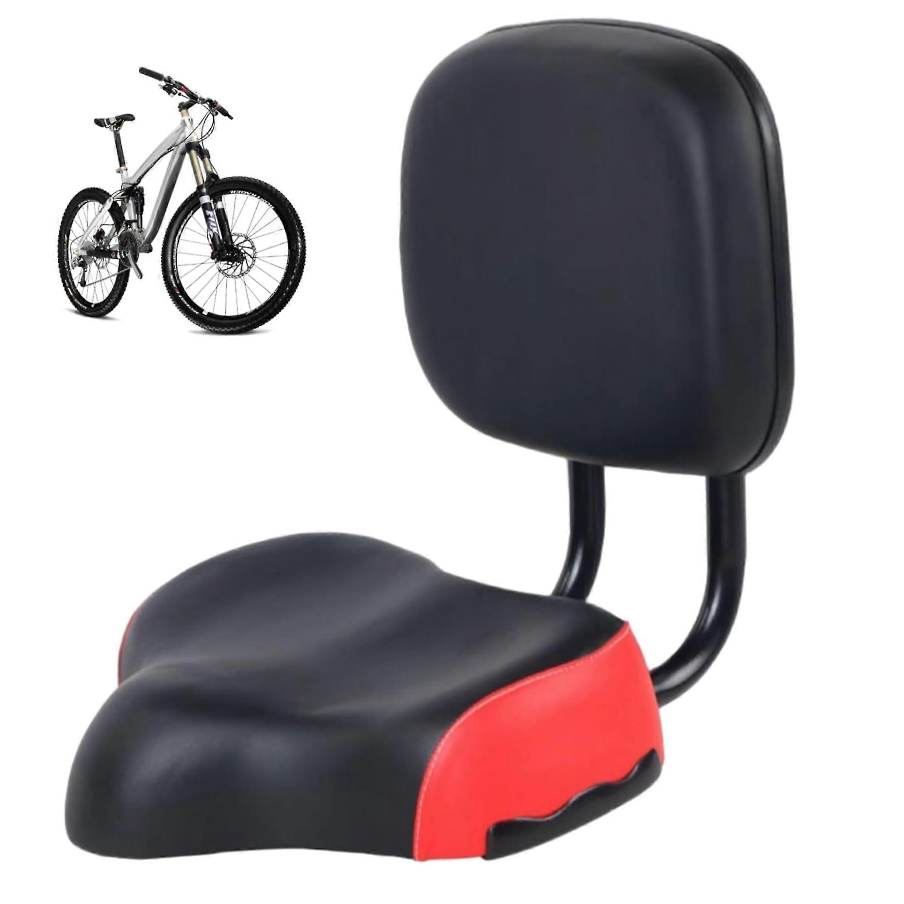 Bicycle Seat With Adjustable Backrest, Soft Leather, Unisex Replacement Saddle For Electric Scooters, Trikes And E-Bikes
