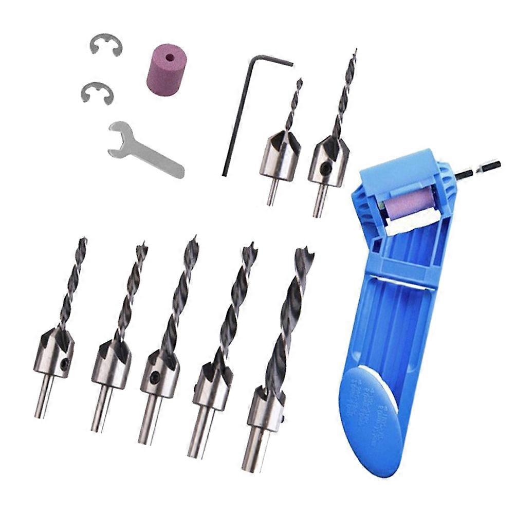 Multipurpose Drill Bit Grinding Attachment Portable Drill Bit Sharpener Corundum Wheel Electric Tool For Woodworking Tools 1 Set