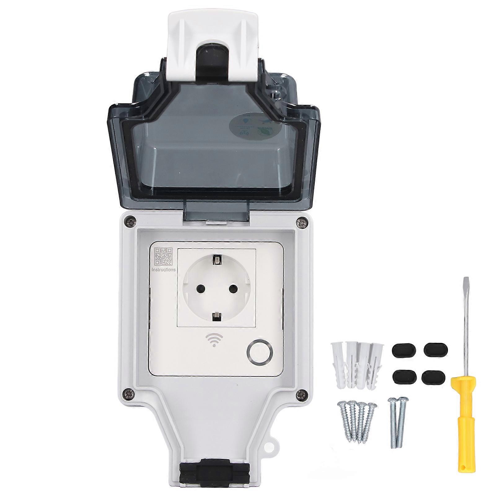 IP66 Waterproof Outdoor Power Socket, Wi-Fi Smart Wall Socket, Type 86, 16A