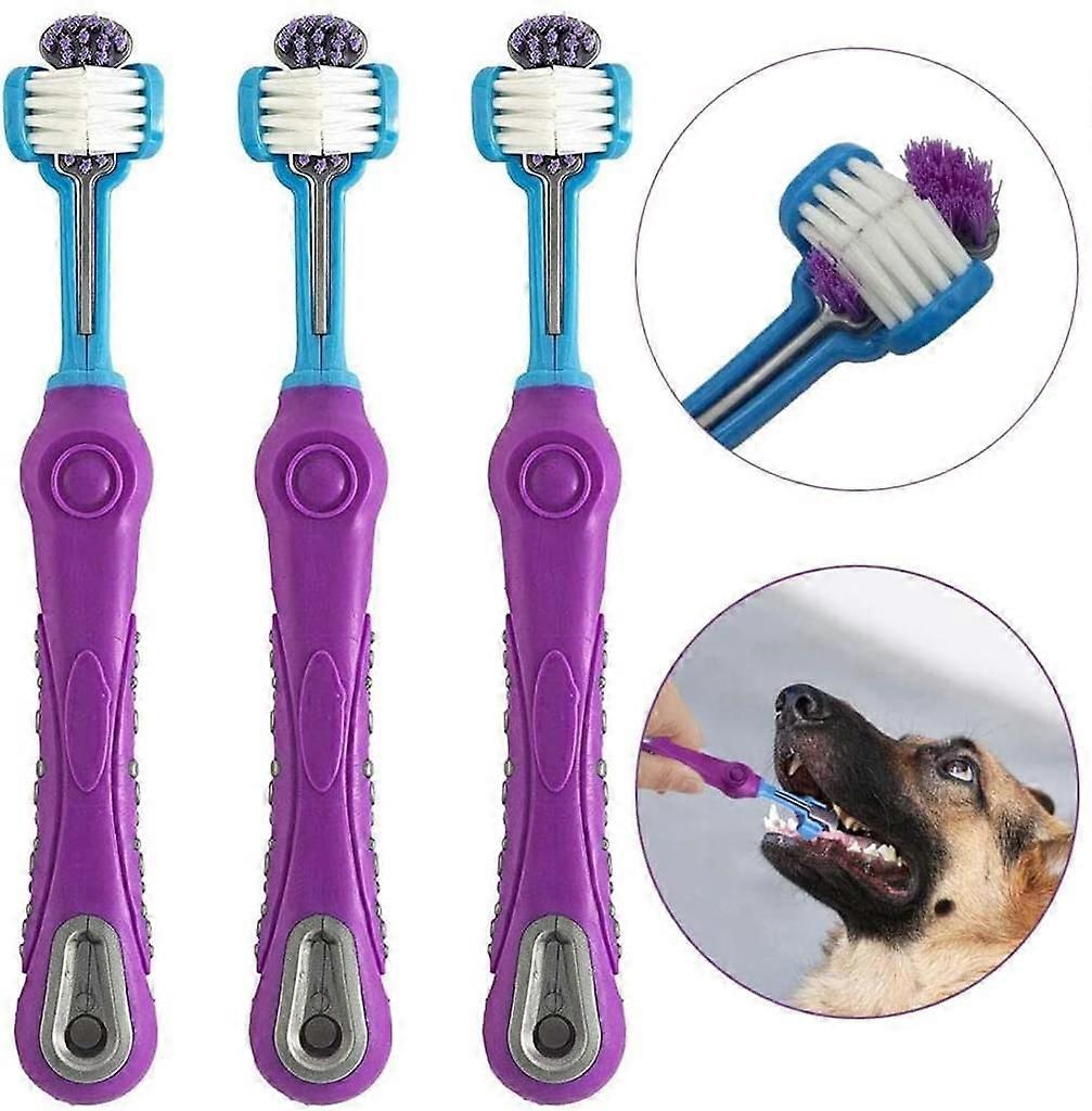 Dog Toothbrush Set - Triple-Headed, for Medium/Large Dogs