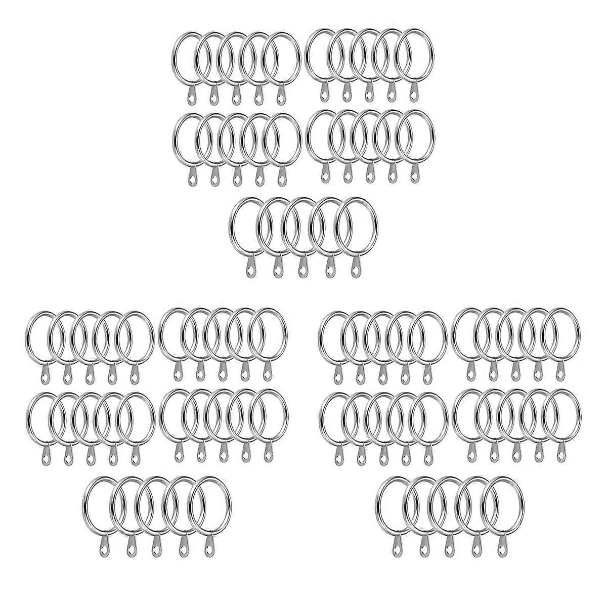 24 Pack Metal Curtain Rings, 30mm Internal Diameter Eyelets, Silver