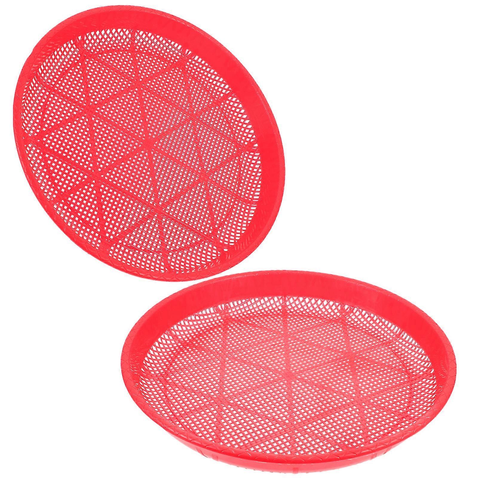 Plastic Sifter Grain Drying Dustpan For Food Preparation Round 2Set