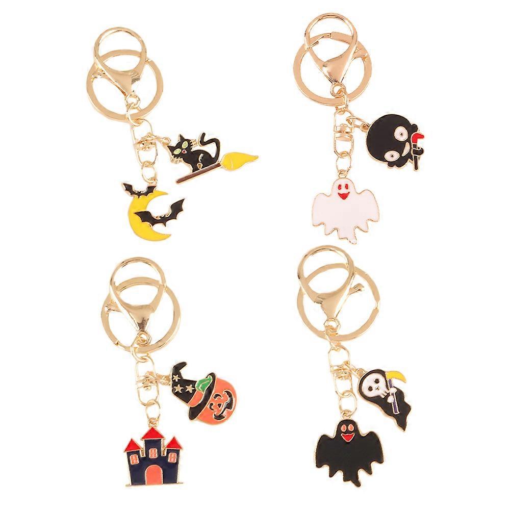 Creative Keyring Halloween Key Pendants Assorted Color 4Pcs