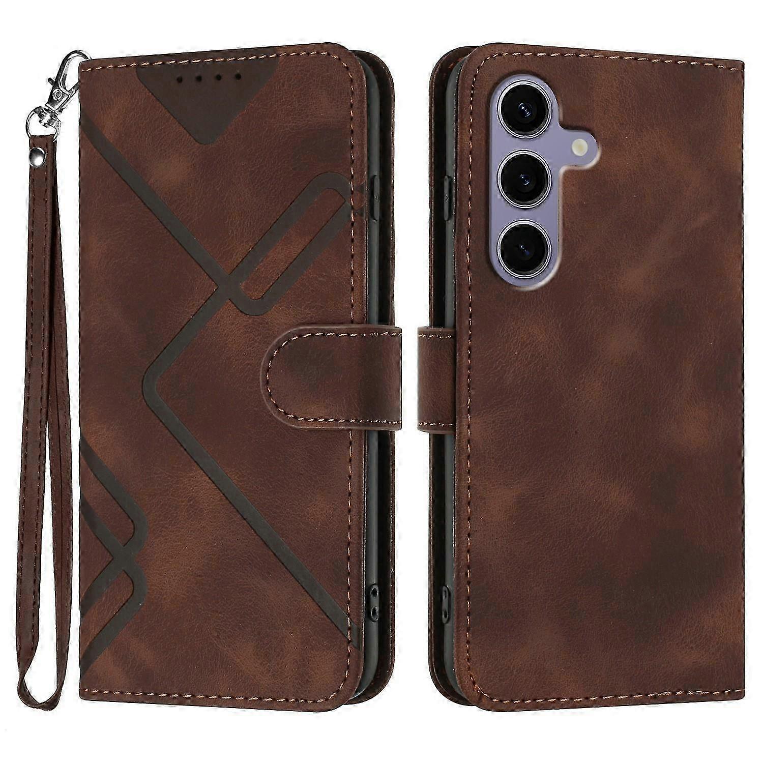 Geometry Pattern Leather Phone Cover Case for Samsung Compatible Devices