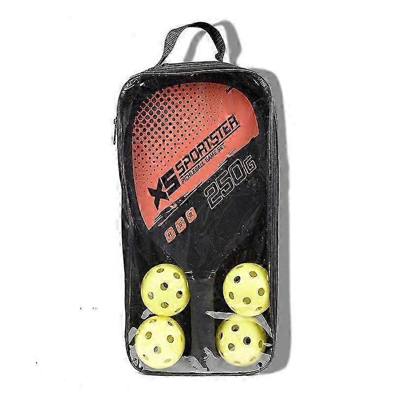 مجموعة مضرب Pickleball مع قبضة مريحة ومقبض غير قابل للانزلاق 4 كرات خشبية وحقيبة تخزين للبالغين في الأماكن المغلقة في الهواء الطلق