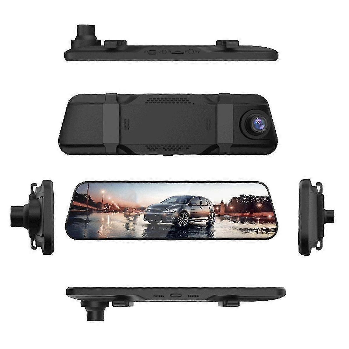 9.66-Inch Square Screen 1080P HD Wifi Stream Media Rearview Mirror Dash Cam Car Recorder System