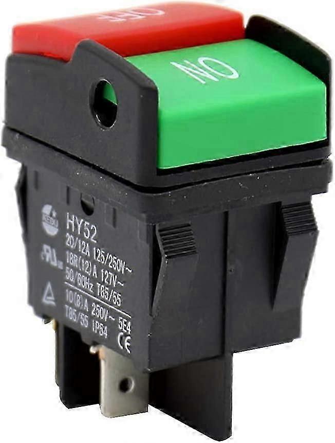 HY52 مفتاح الأمان على المعدات مزدوج القطب خفيف الوزن الصناعي 4 دبوس غسالة الملحقات زر ضغط كهربائي