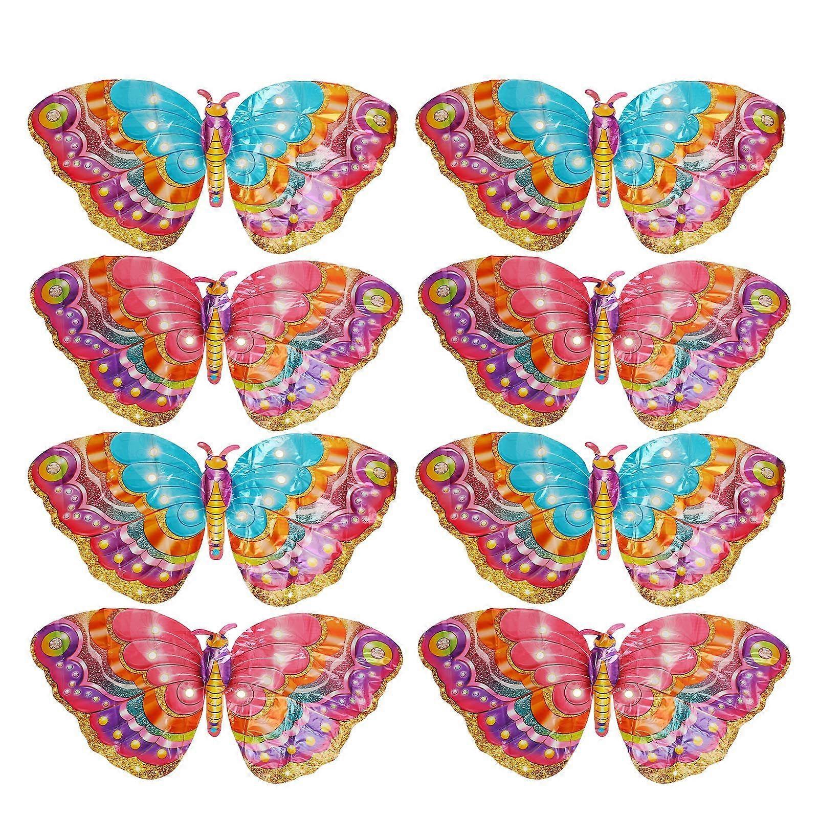 2025最新モデル8pcs 3Dバタフライホイルバルーン再利用可能なセルフシーリング