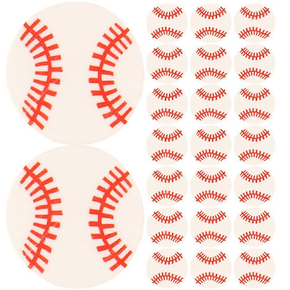 Clay Sports Beads Baseball Multi 1x1cm Polymer Clay String Through 100Pcs