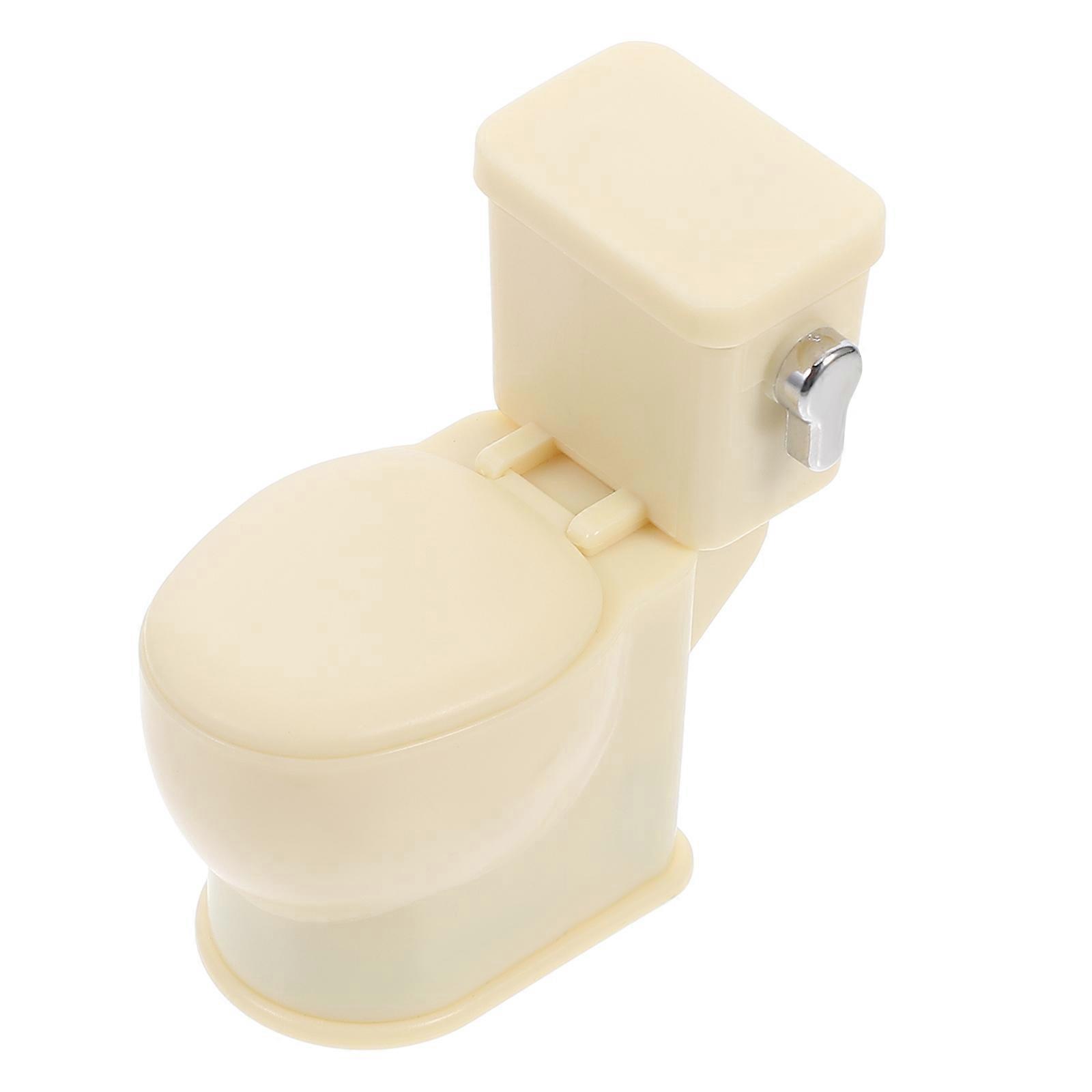 Dollhouse Decor Mini House Toilet Sound Emitting Rustic Style 6.00X6.00X3.00CM Hobbyists 1Set