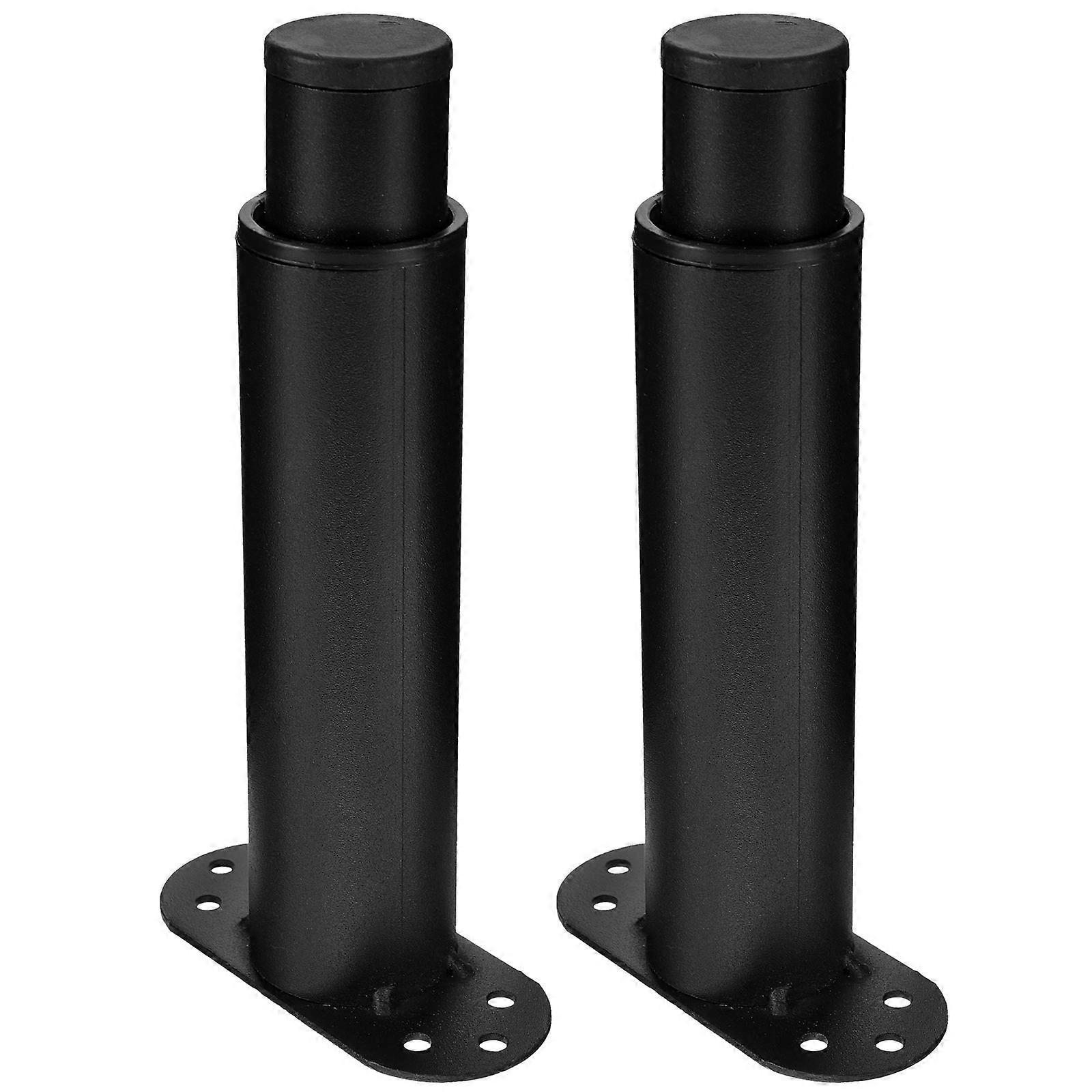 Bed Support Legs Adjustable Height Bed Frame Center Support 2Pcs Black Steel