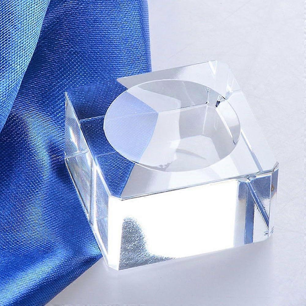 Square Nub Blocks for Crystal Ball Holder - Clear Glass Display Stand, 4x4x2cm, Practical Design for Home Decor