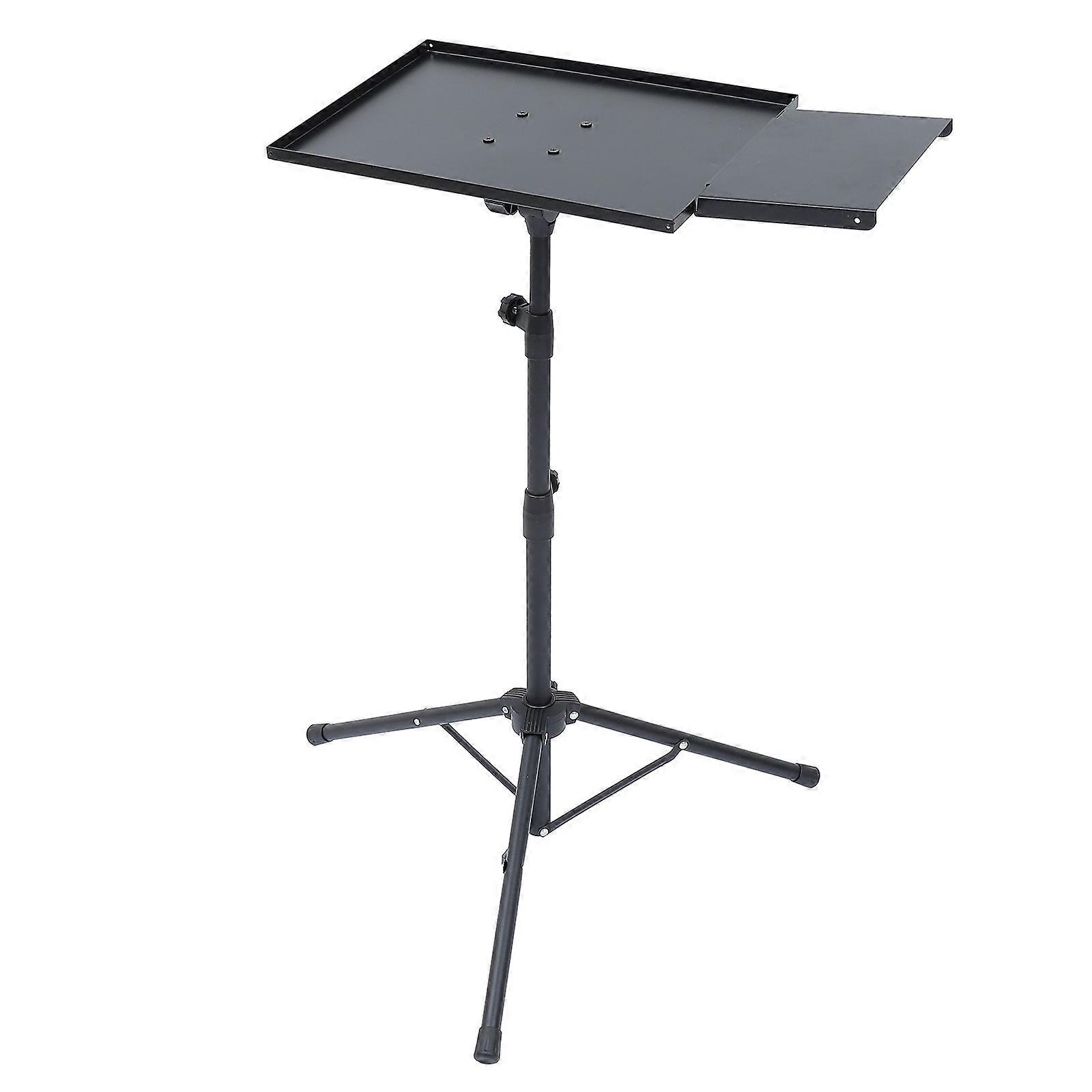 Heavy Duty Projector Stand Metal Tripod Adjustable Tilt Multi-functional Support For Projectors Laptops Tablets 125X38.5cm Black 1 Set