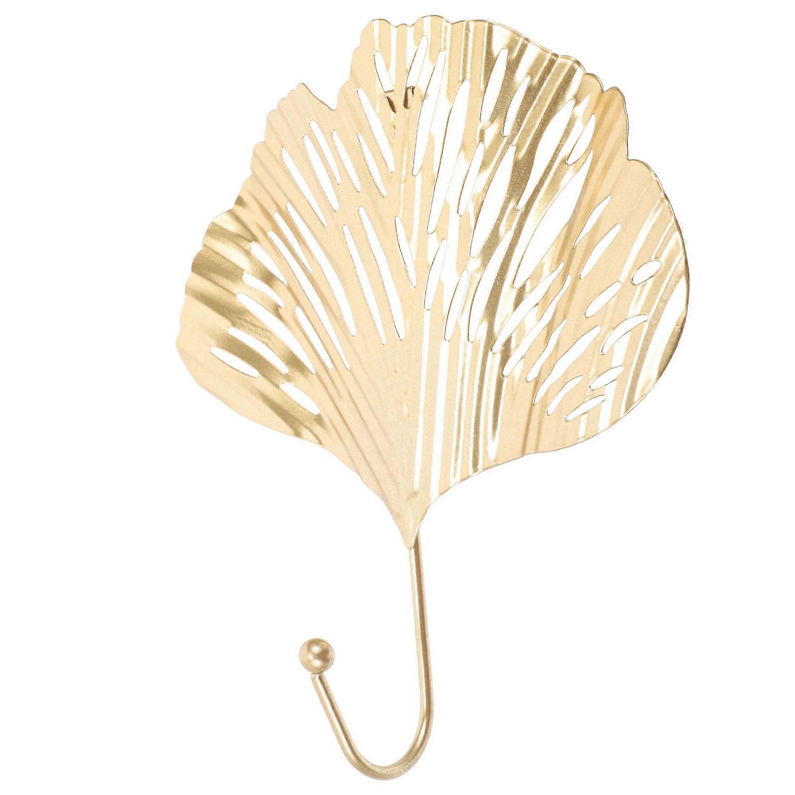 Metal Coat Hooks Robe Hook Strong Bearing Capacity Indoor Use Ginkgo Leaf Shape 1Set