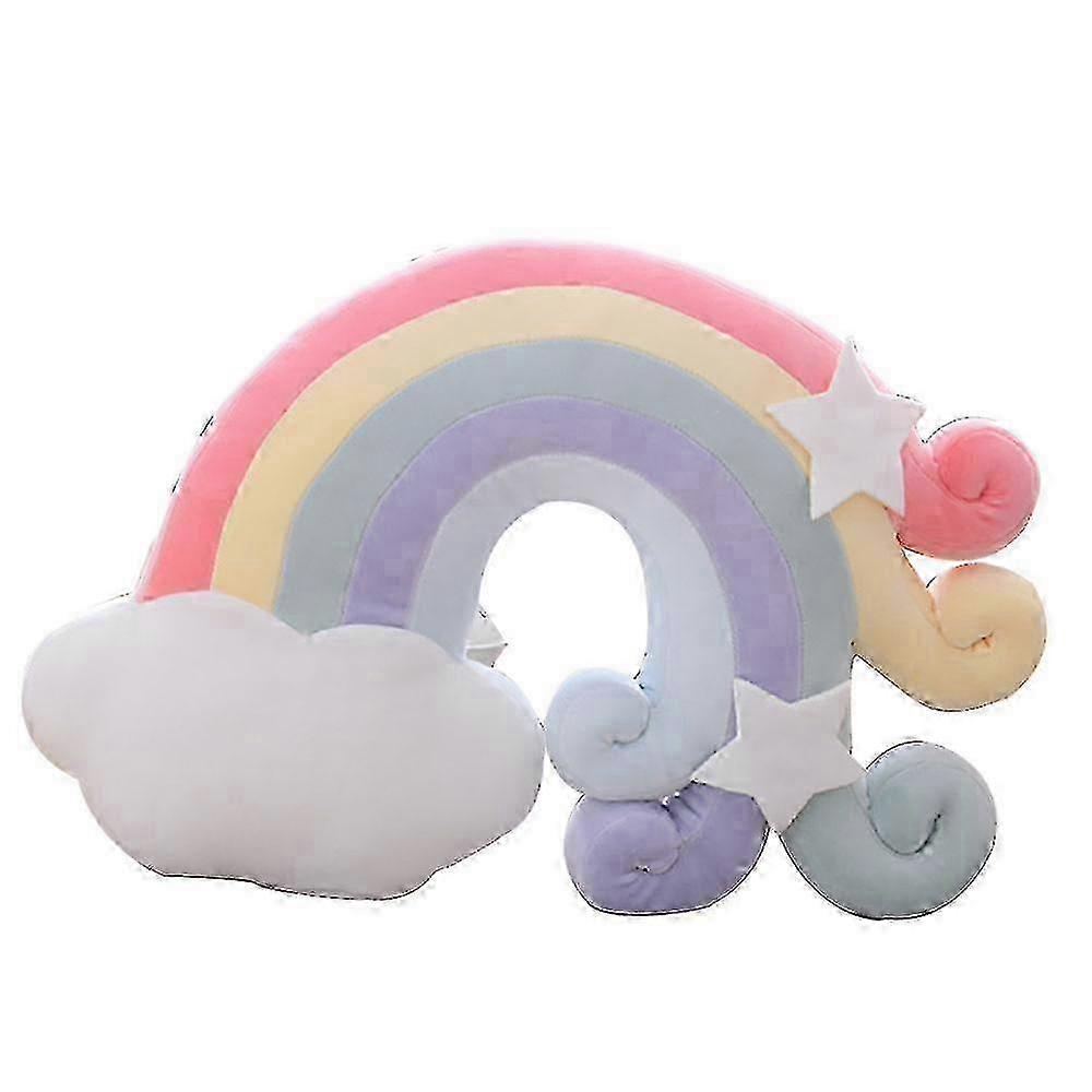Rainbow Hugging Pillow Plush Cushion for Chair Back Support, Cozy Home Decor Gift