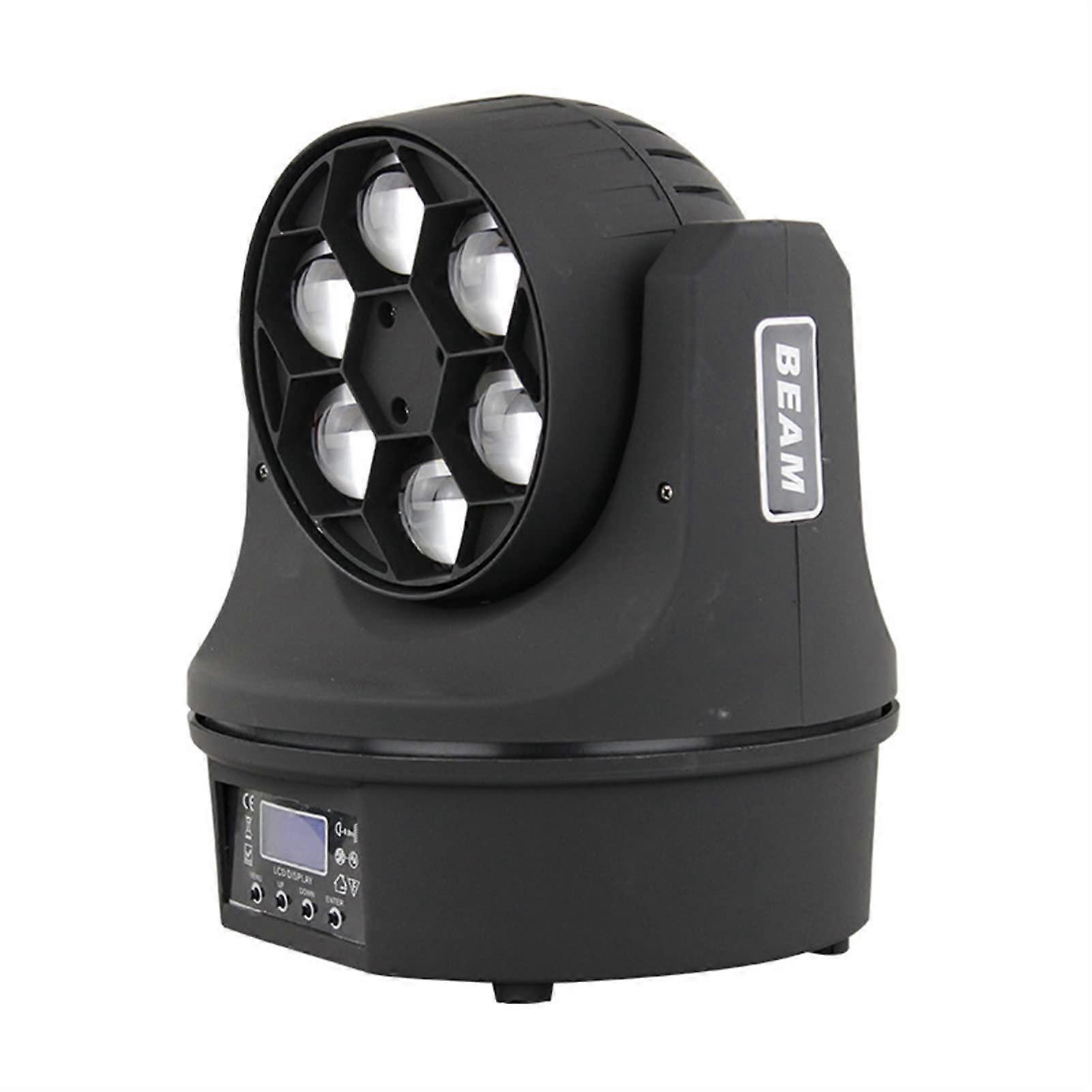 Disco Light with 6 Bee Eye Lights, Colorful LED Moving Head Lighting, Rotating Beam Lights for KTV Parties
