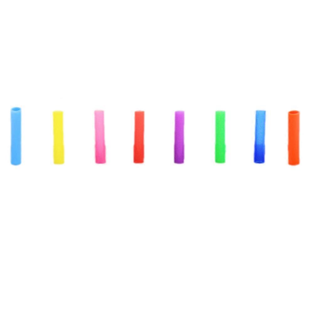 Silicone Case Anti-Tooth Collision Straw Case with 8Pcs Assorted Colors