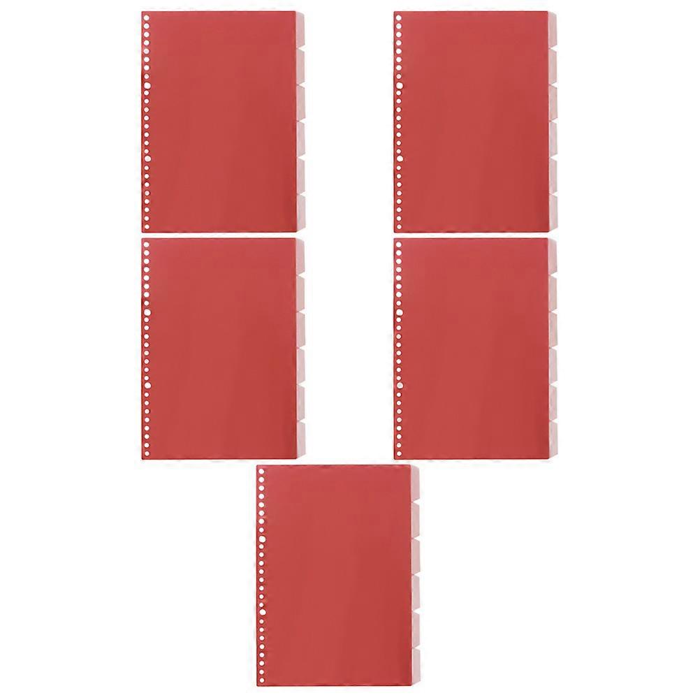 Aesthetic Binder Dividers Retro Binder Tabs Students Professionals 25.5X17.8CM Dark Red Waterproof Dustproof 5Pack