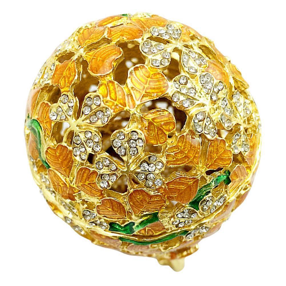 Egg Shaped Alloy Earring Storage Case with Rhinestone Decoration for Jewelry, Cosmetics, and Accessory Display