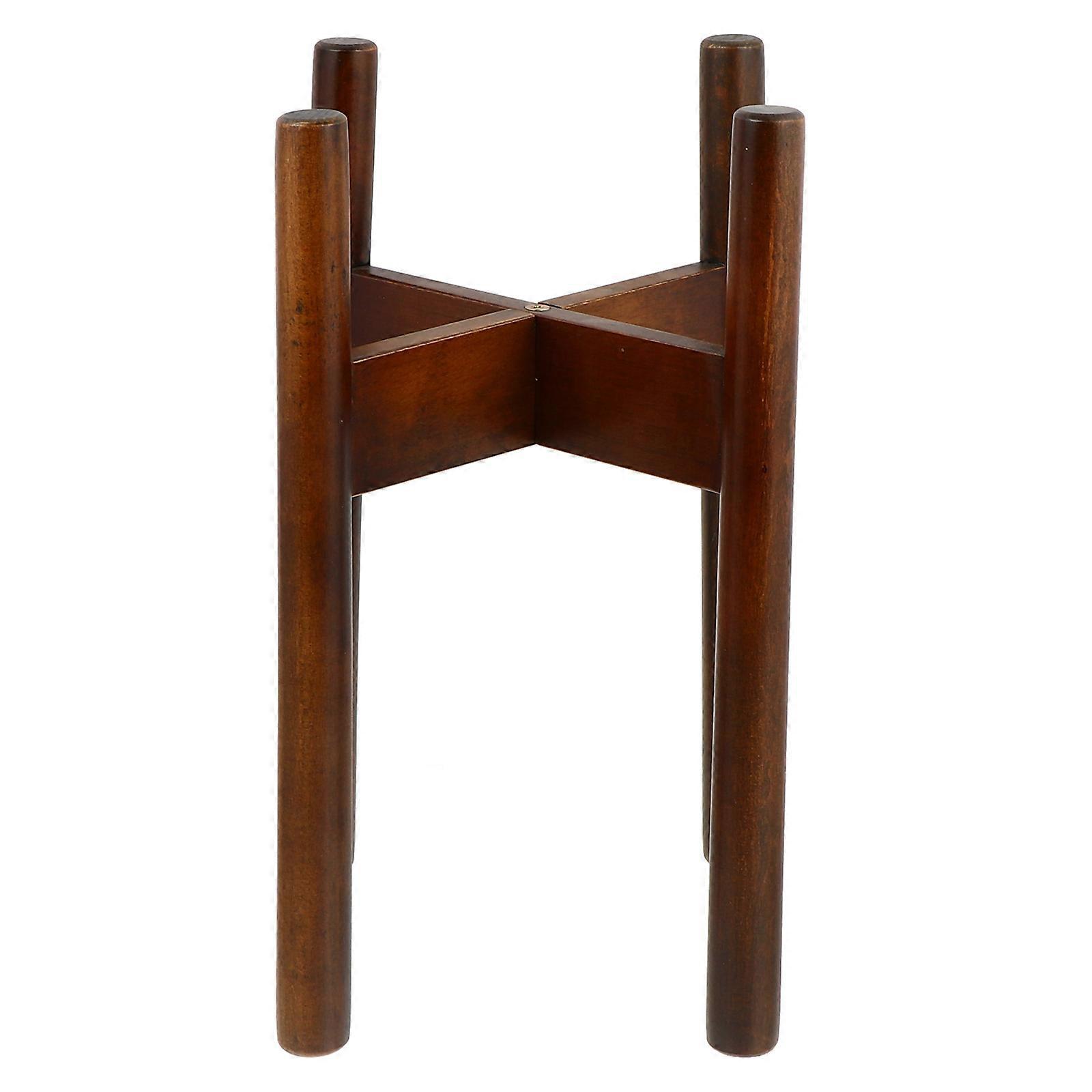 Durable Wood Planter Pot Tray for Flowerpot in Coffee Color Simple Styled Plant Stand Fits Various