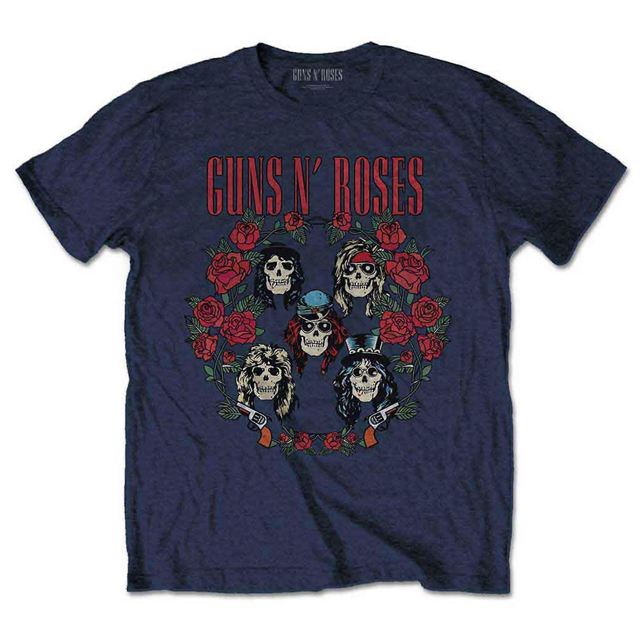 Guns N Roses 骷髅头花圈 T 恤