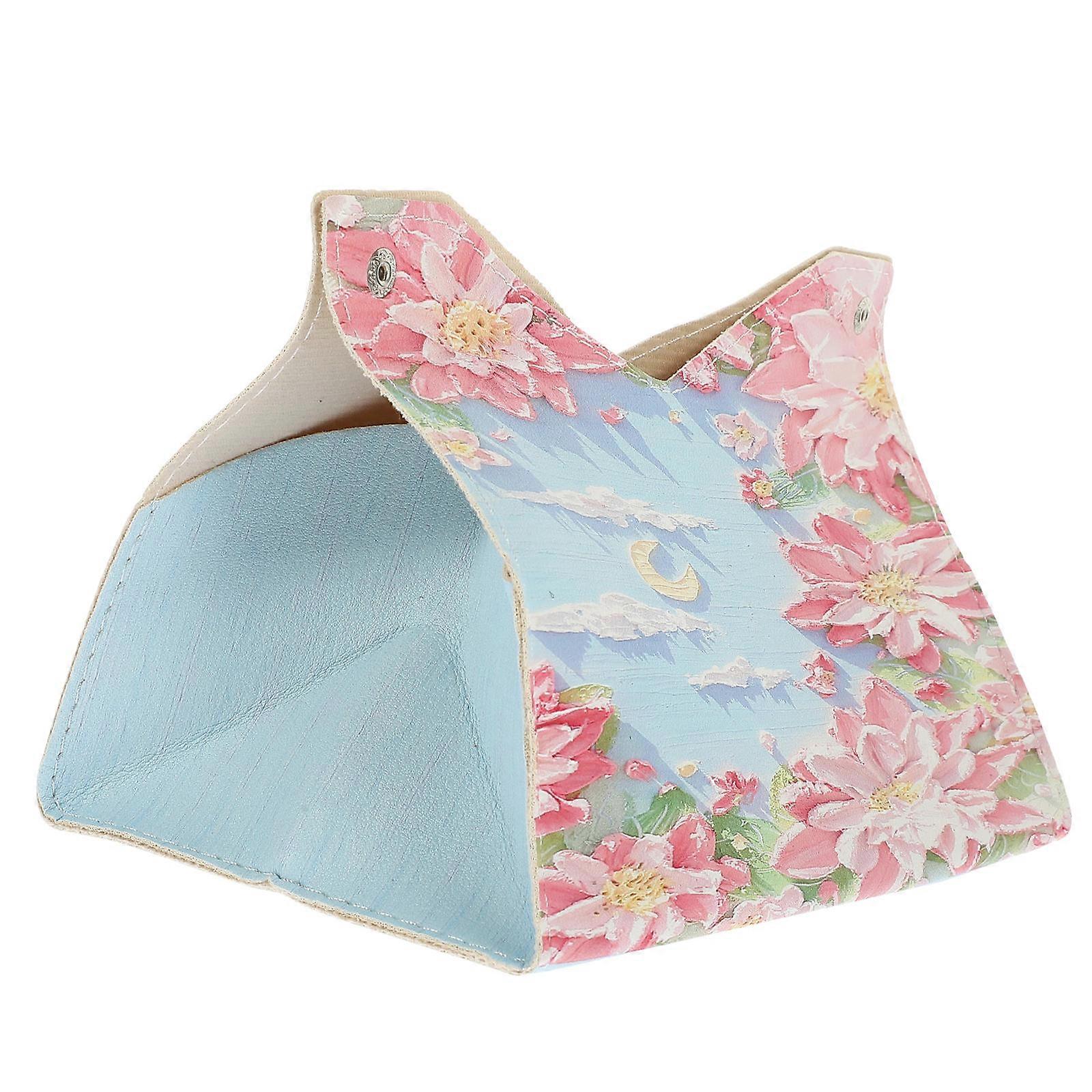 Facial Tissue Holder Leather Tissue Box Home Use Car Use Simple Design Large Capacity 1Set