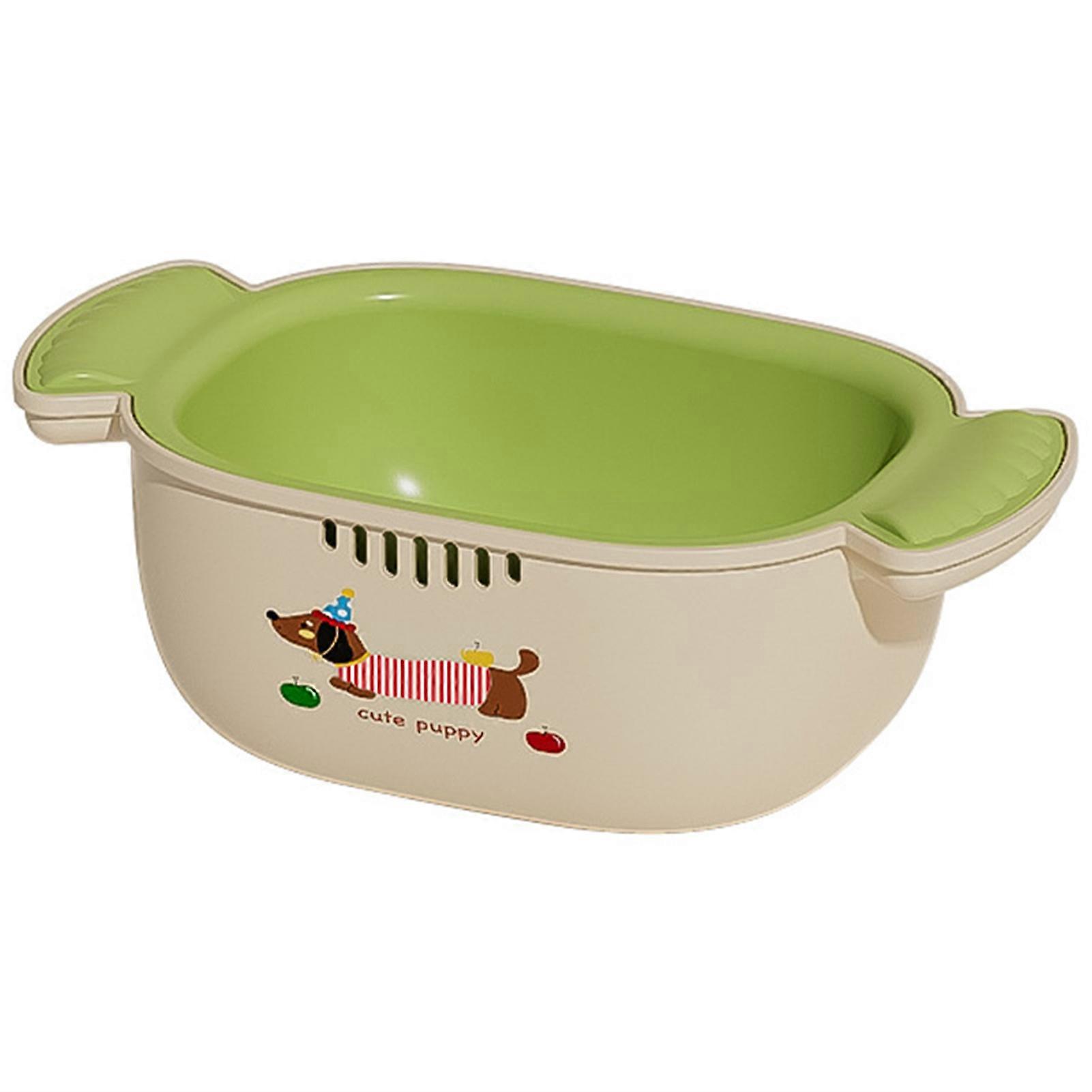 Kitchen Dual-Layer Draining Basket Kitchen Tabletop Storage Rack Kitchen Supply