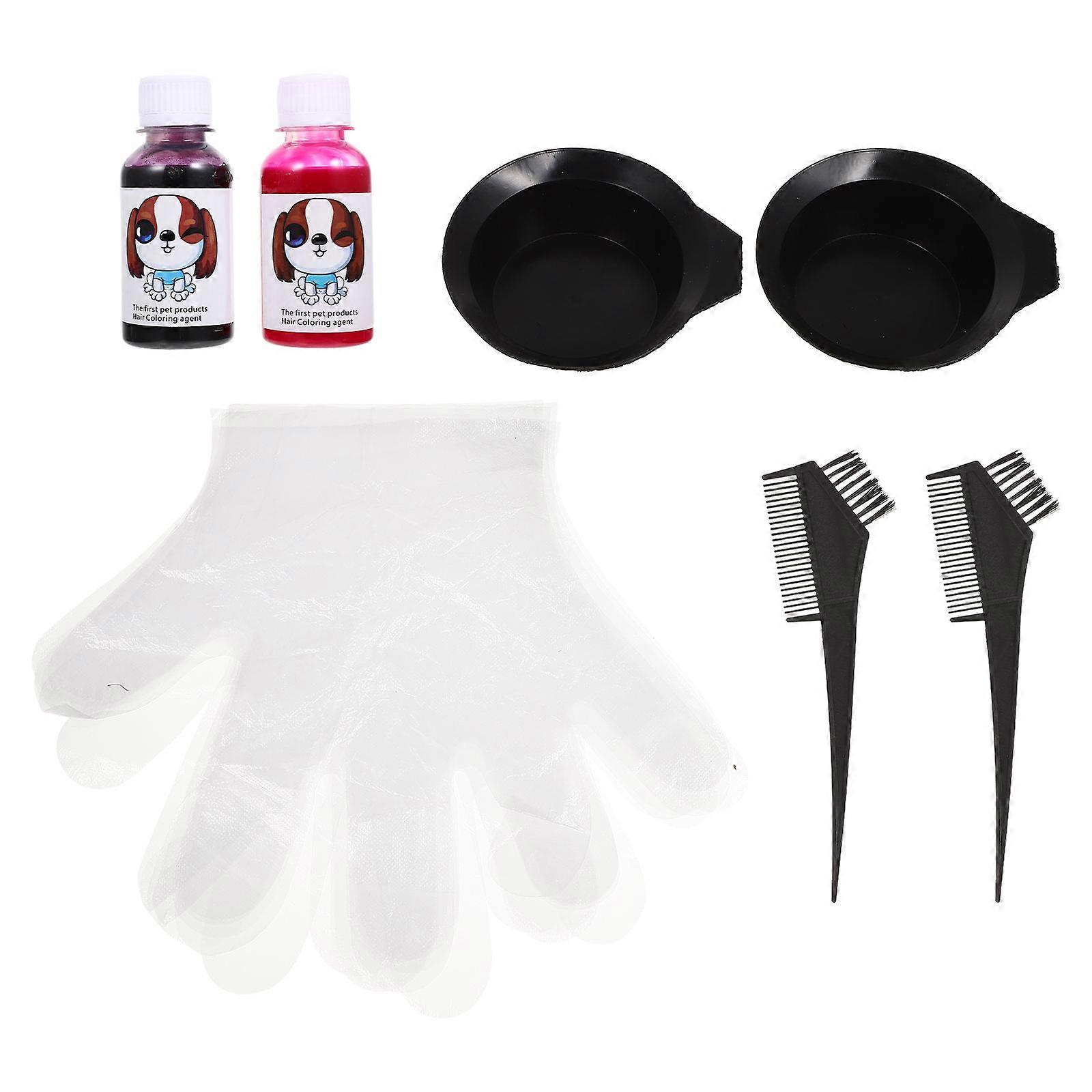 צבע צבע שיער לחיות מחמד צבע שיער לכלבים זמני סגול אפור בטוח עבור חיות מחמד עיצוב אופנתי 1 סט