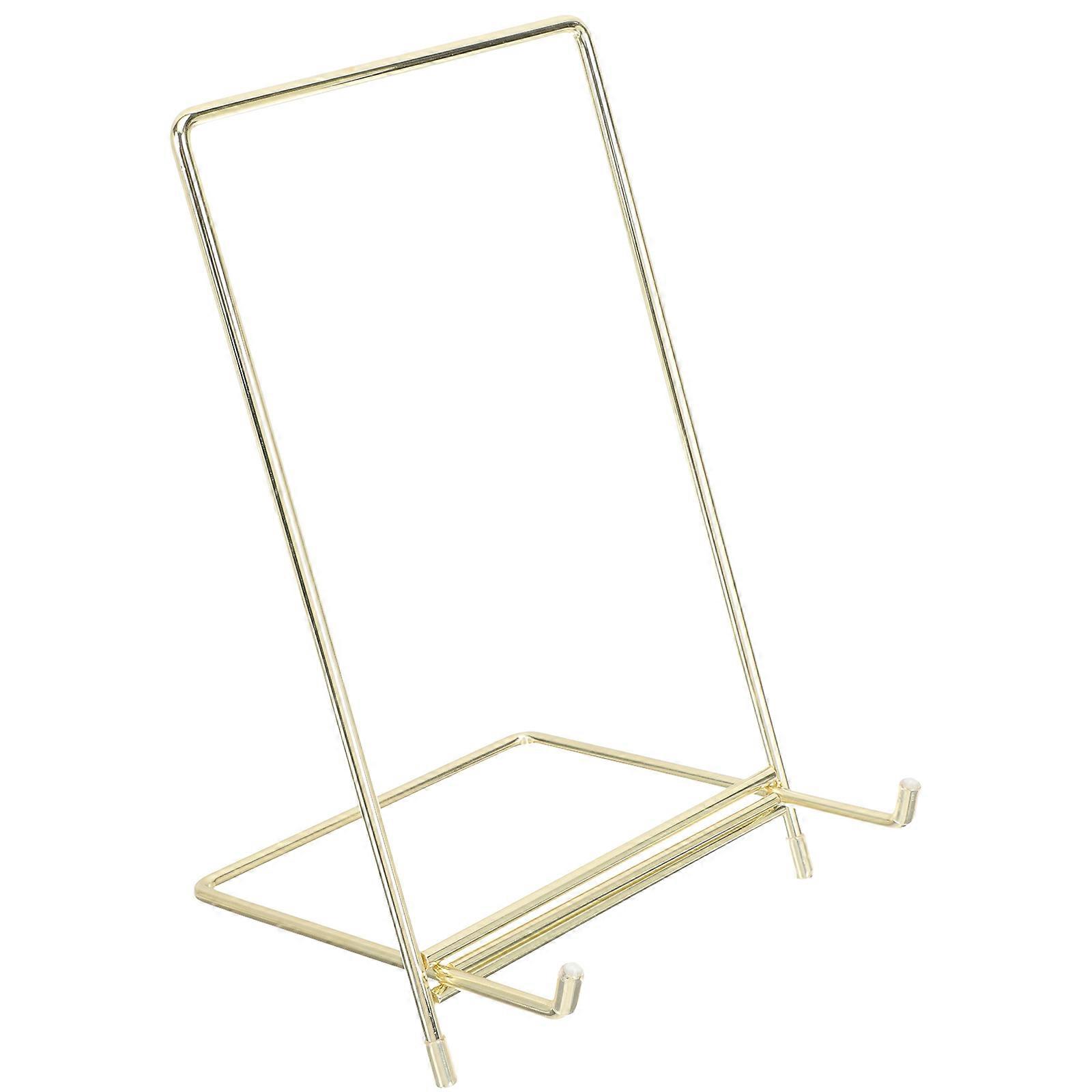 Golden Stainless Steel Plate Stand for Display with Stable Bottom Design Suitable for Books Frames and Artworks