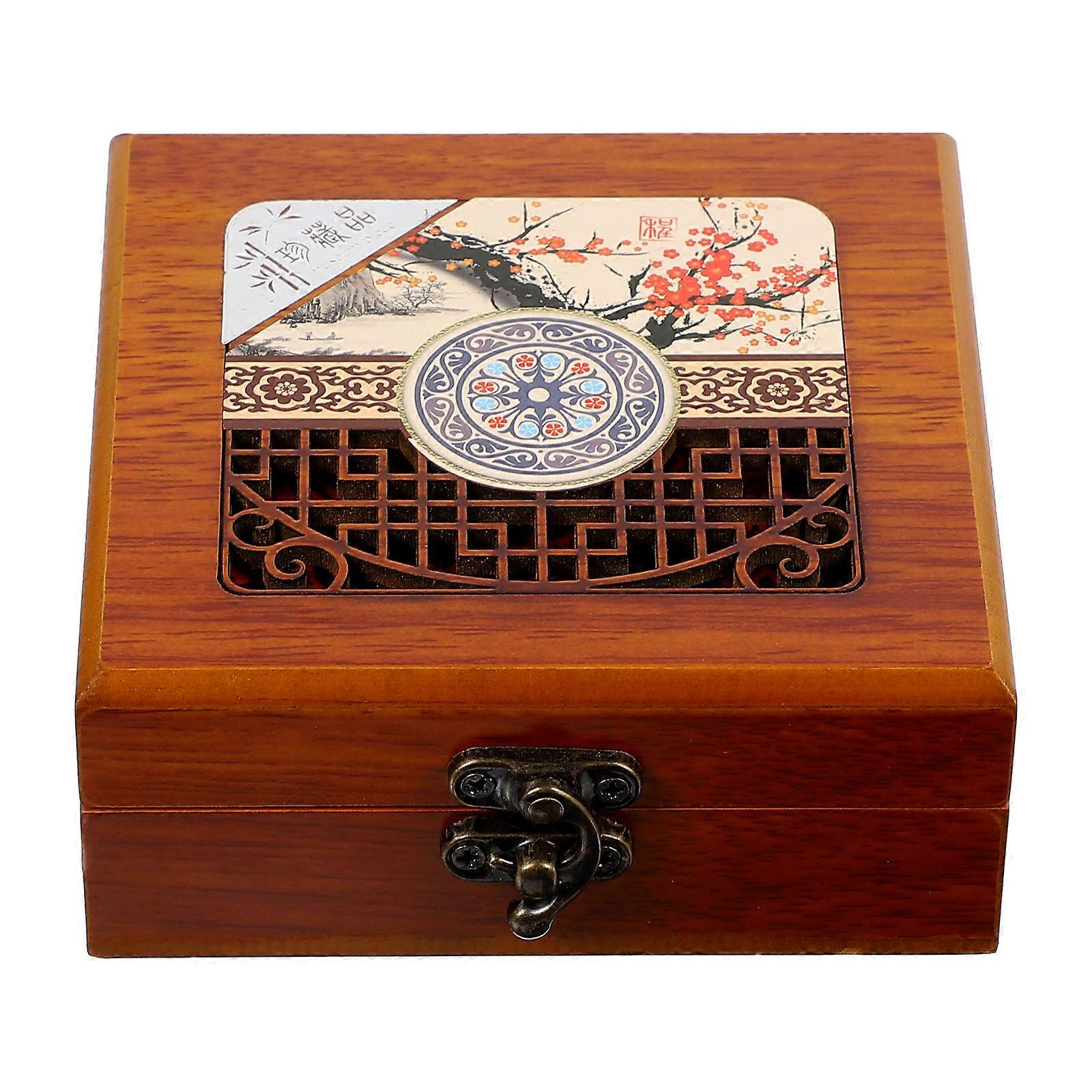 Wooden Jewelry Storage Box 1 Set Retro Style Jewel Case Organizer