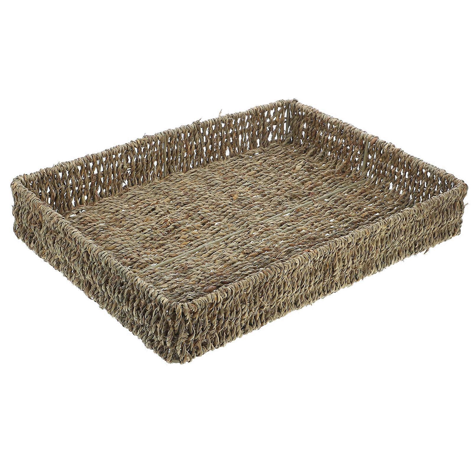Practical Light Brown Rectangular Woven Storage Basket for Fruits, Snacks & Home Organization – Multi Functional Packing Basket for Chic Decor