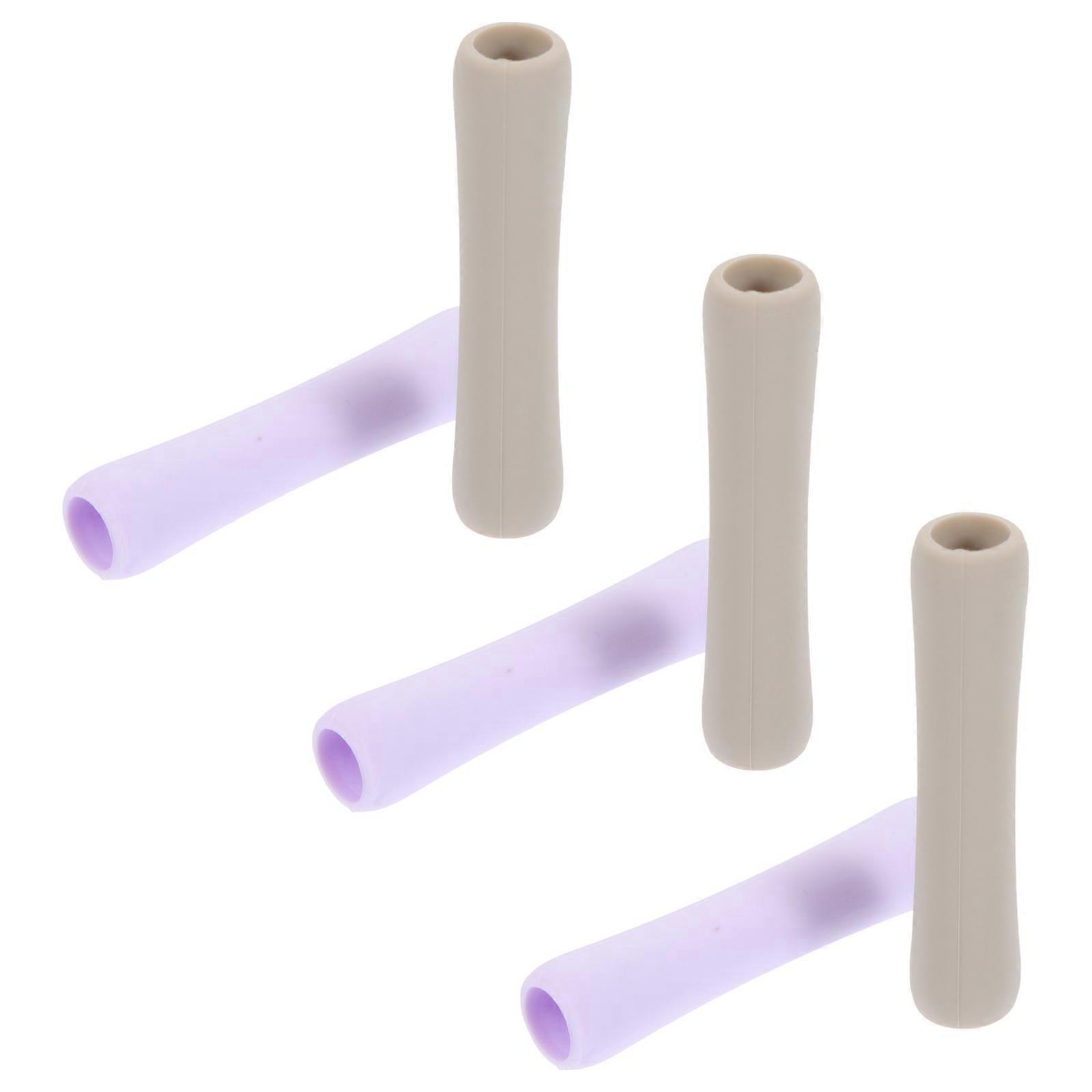 6pcs Pen Sleeves Protective Covers Simple Color Design Compatible with Apple Pencil Milk Grey Light for Artists Students