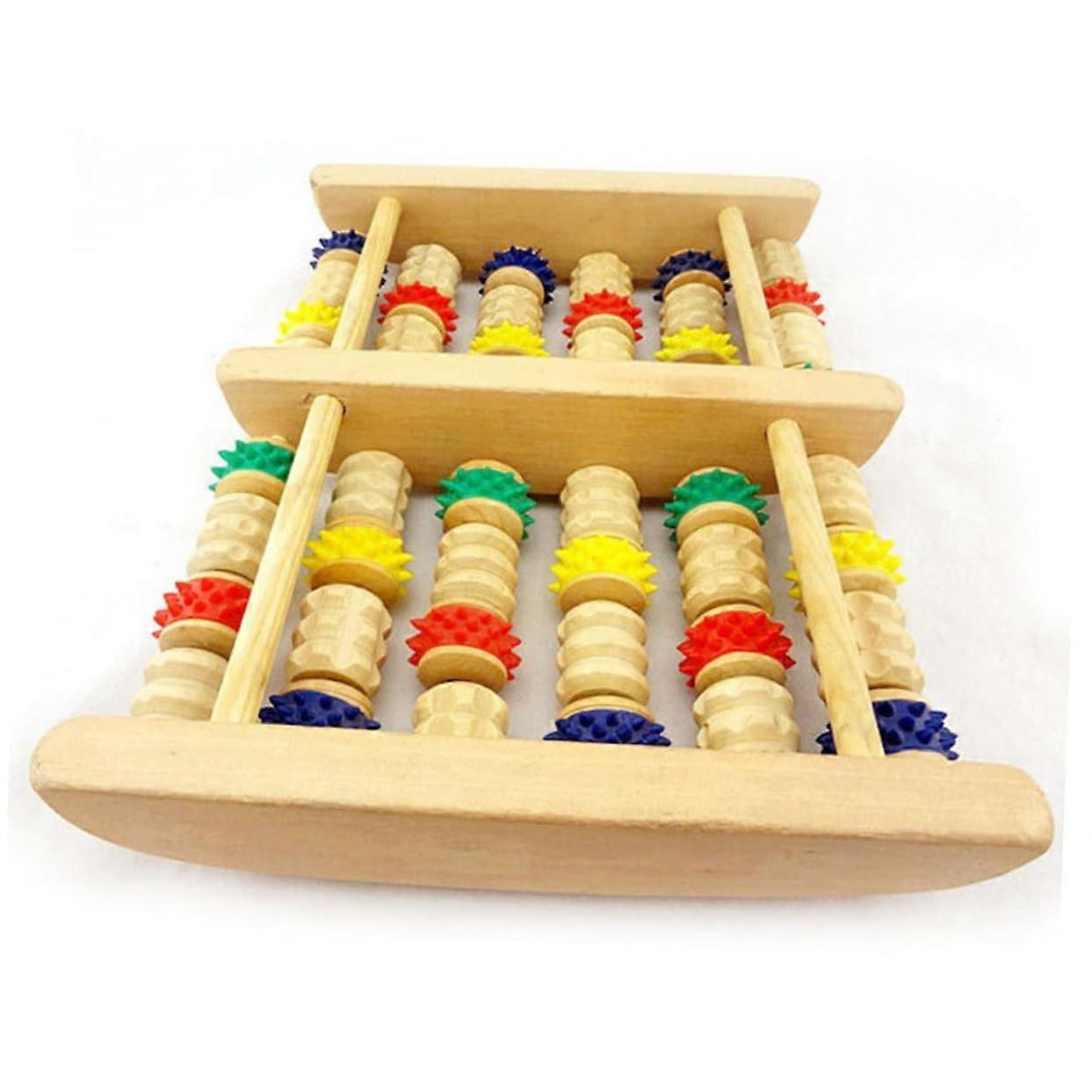 Massive Wood Roller Massage Device For Relief And Muscle Foot Acupressure Tool For Relaxation And Improved Circulation