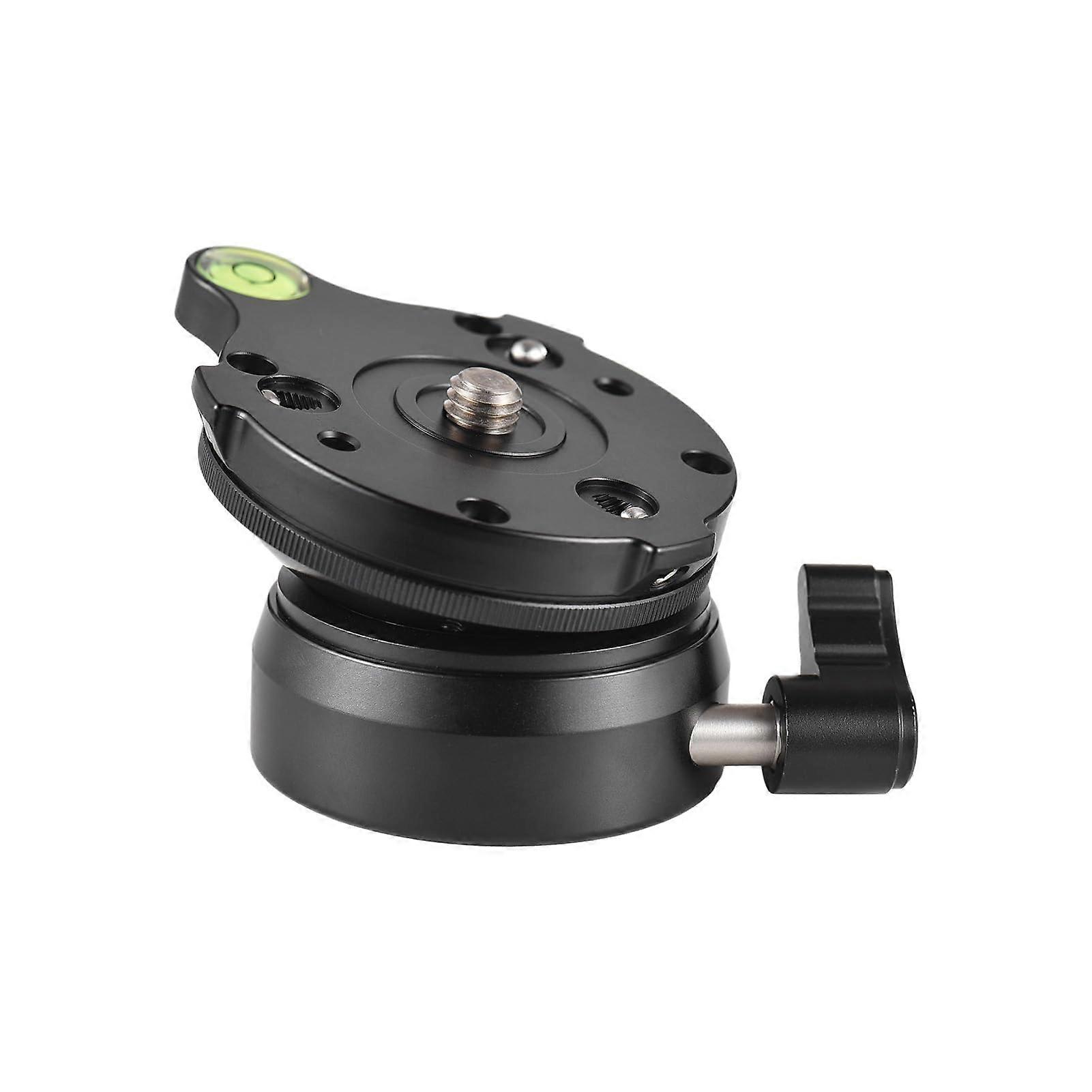 Tripod Leveling Base, Aluminum Alloy Camera Leveler with 15° Tilt, 3/8" Mounting Screw, Compatible with Photography Tripods