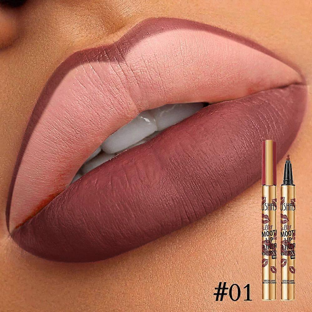 Waterproof Liquid Lipliner Pencil, Smooth Matte Moisturizing Lip Mark Pen, Transfer-Free, 12 Hours Long Lasting, Highly Pigmented, Precise Application