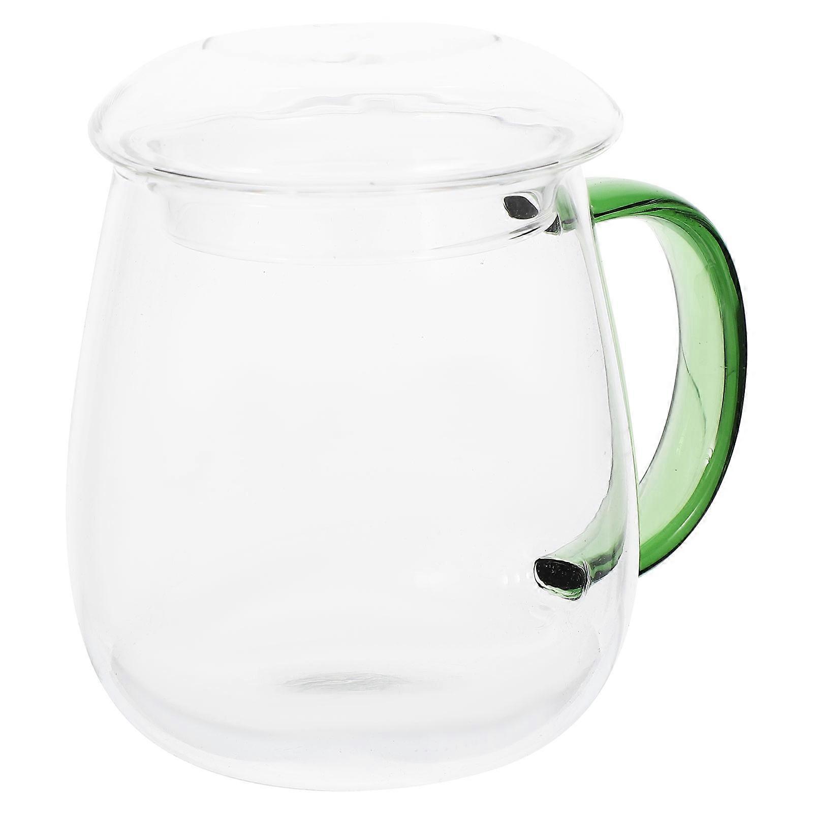 Cups With Lids Glass Cup Heat-Resistant Transparent Design For Home Use 12X11X8.5CM 1Set