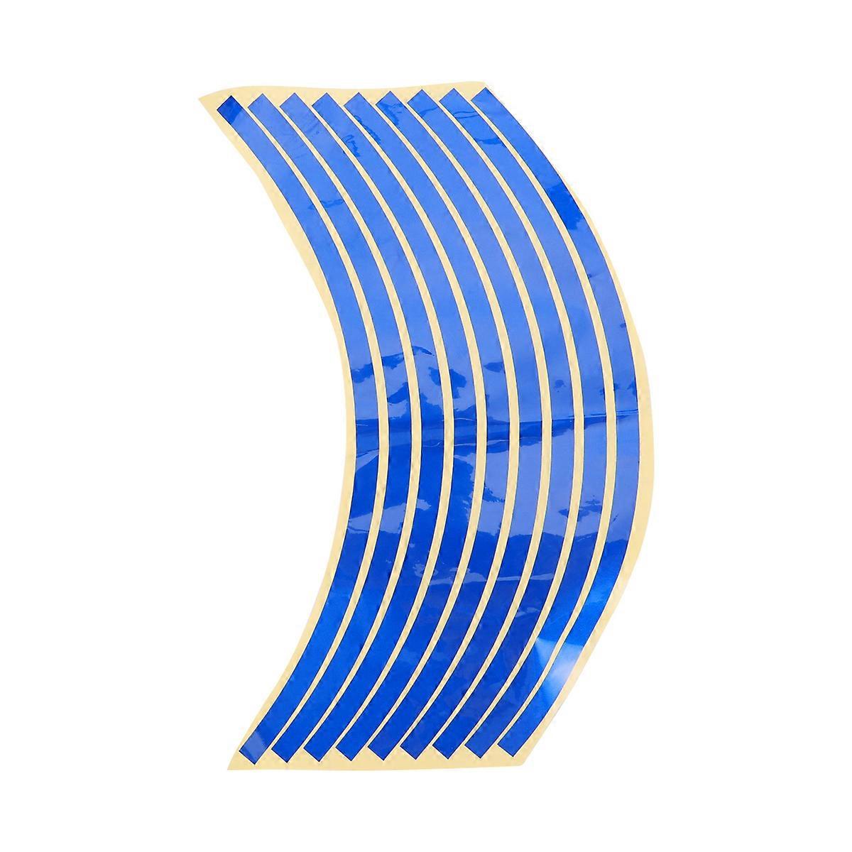 Blue Reflective Wheel Rim Stickers 2 Sets for Motorbike & Car, Durable, Easy Application, Enhances Vehicle Appearance