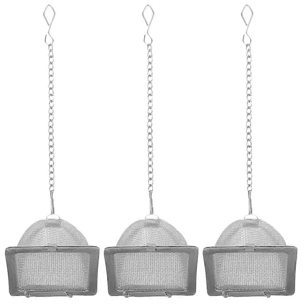 Loose Tea Infusing Stainless Steel Tea Infusers Home Use Silver 4.5X4.5X3.5CM Preventing Floating Solids 3Pcs